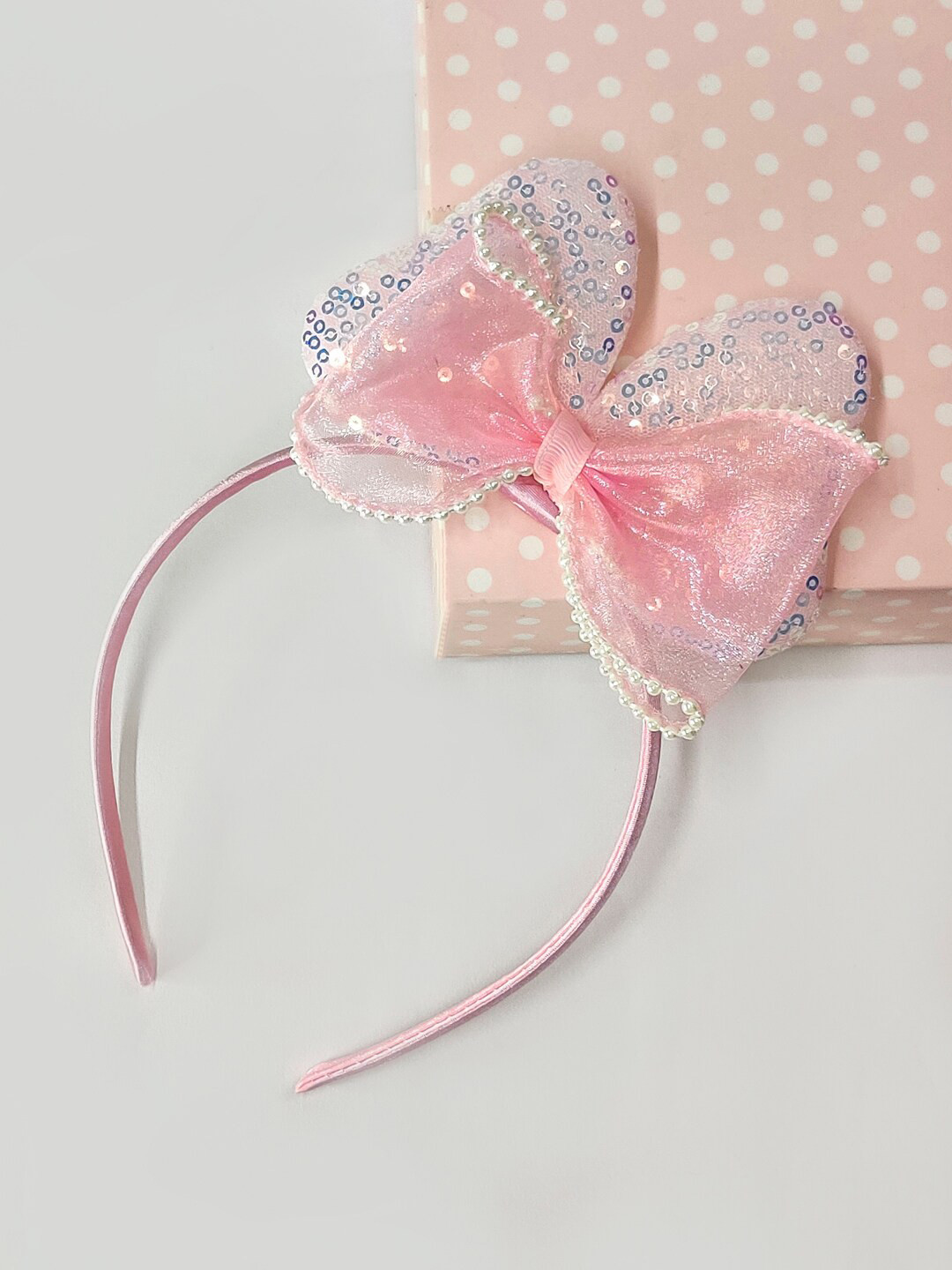 

The Magic Wand Girls Embellished Hairband, Peach