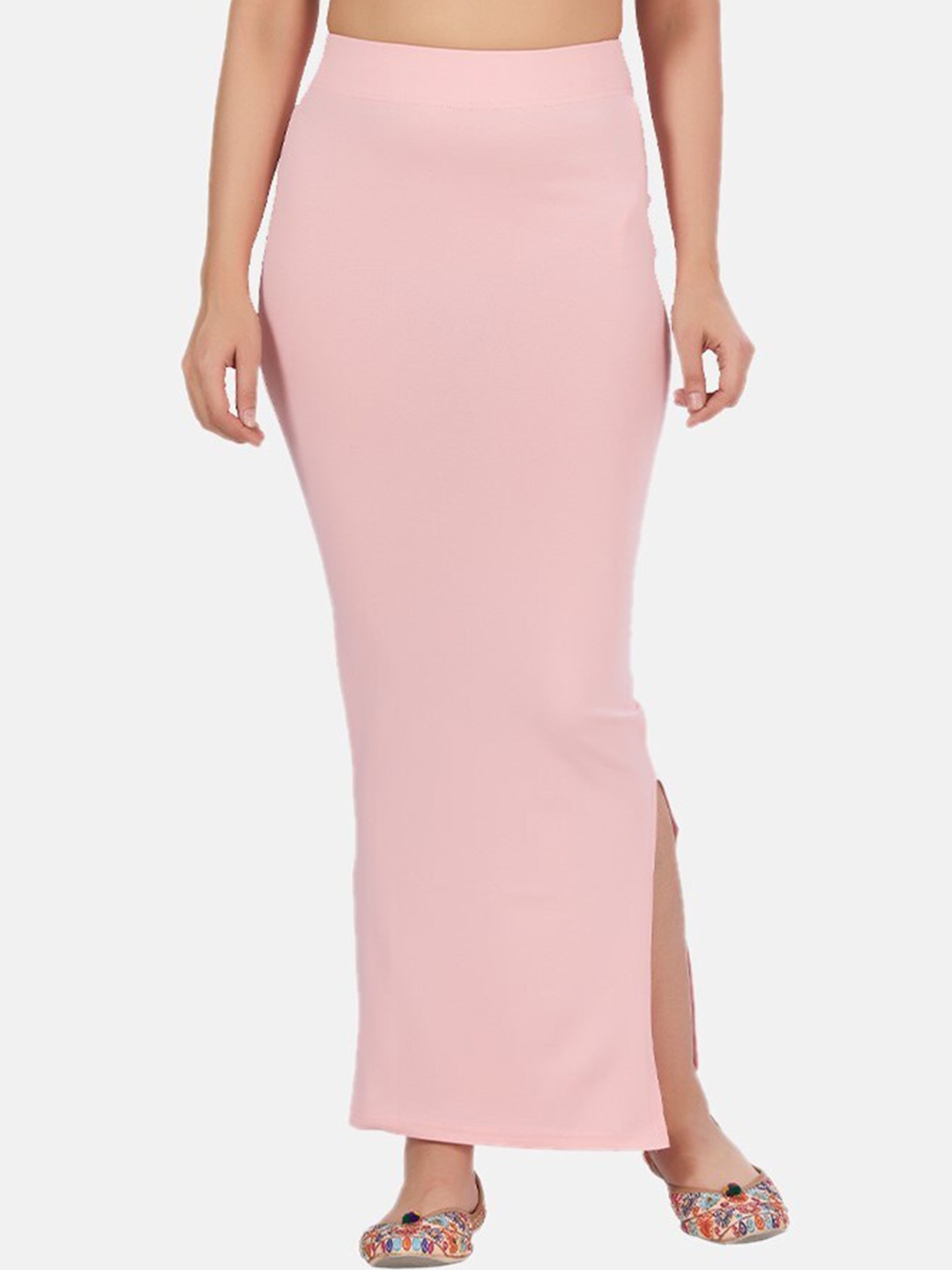 

Studio Shringaar High Rise Side Slit Stretchable Cotton Lycra Saree Shapewear, Pink