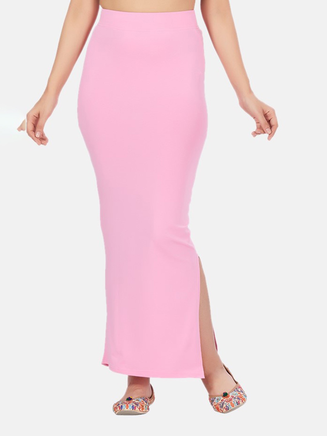 

Studio Shringaar High Rise Side Slit Stretchable Cotton Lycra Saree Shapewear, Pink