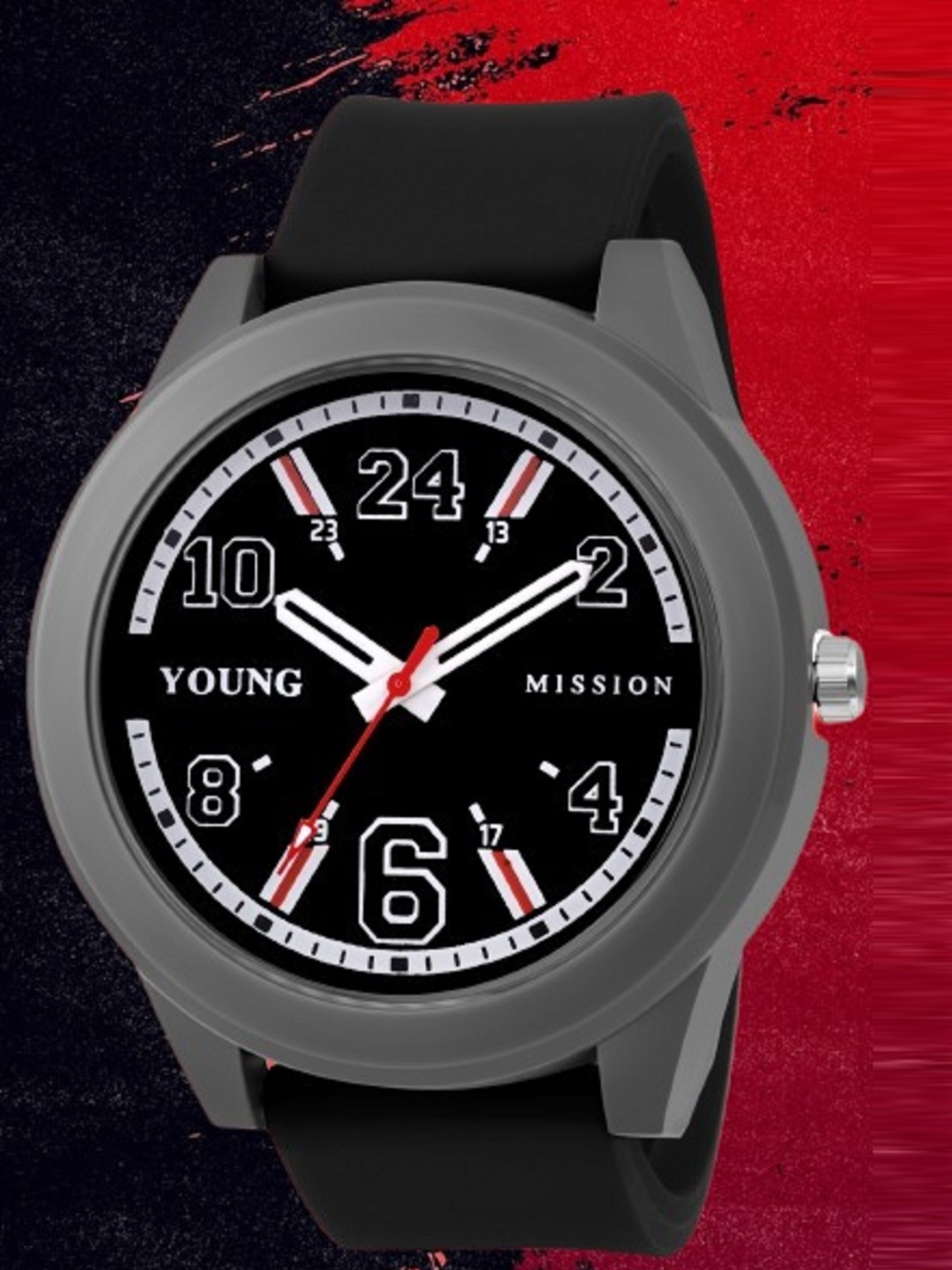 

YOUNG MISSION Kids Patterned Dial Analogue Watch YM 503, Grey