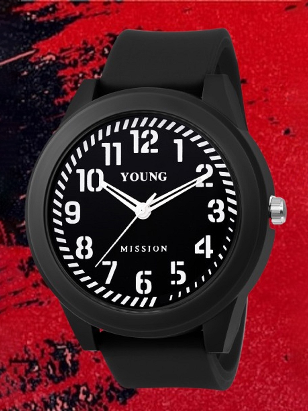 

YOUNG MISSION Kids Patterned Dial Analogue Watch YM 503 BK.BK 01, Black