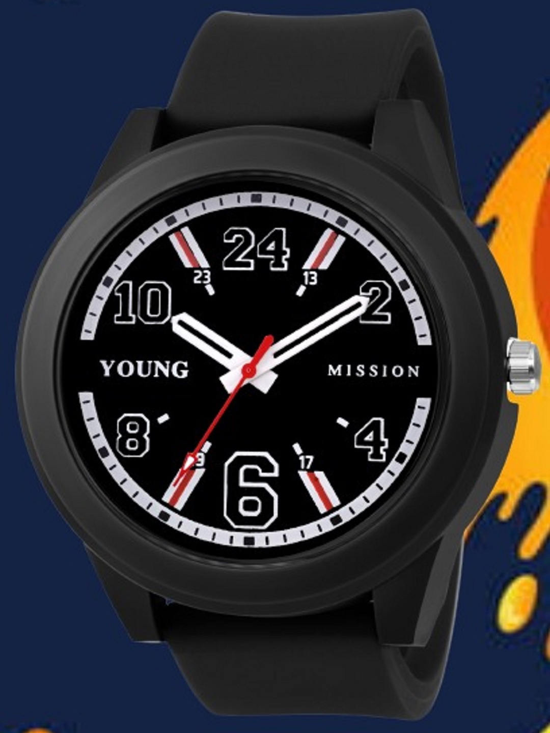 

YOUNG MISSION Kids Patterned Dial Analogue Watch YM 503 BK.BK 02, Black