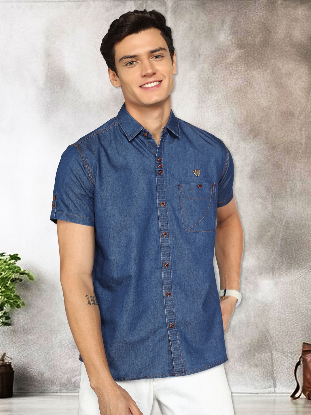 

Kuons Avenue Smart Slim Fit Opaque Casual Shirt, Blue