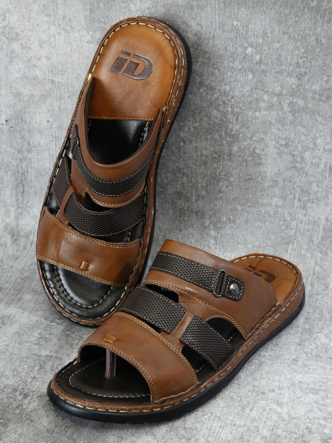 

ID Men Leather Comfort Sandals, Brown