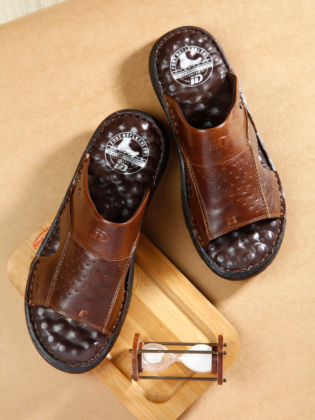 

ID Leather Comfort Sandals, Tan