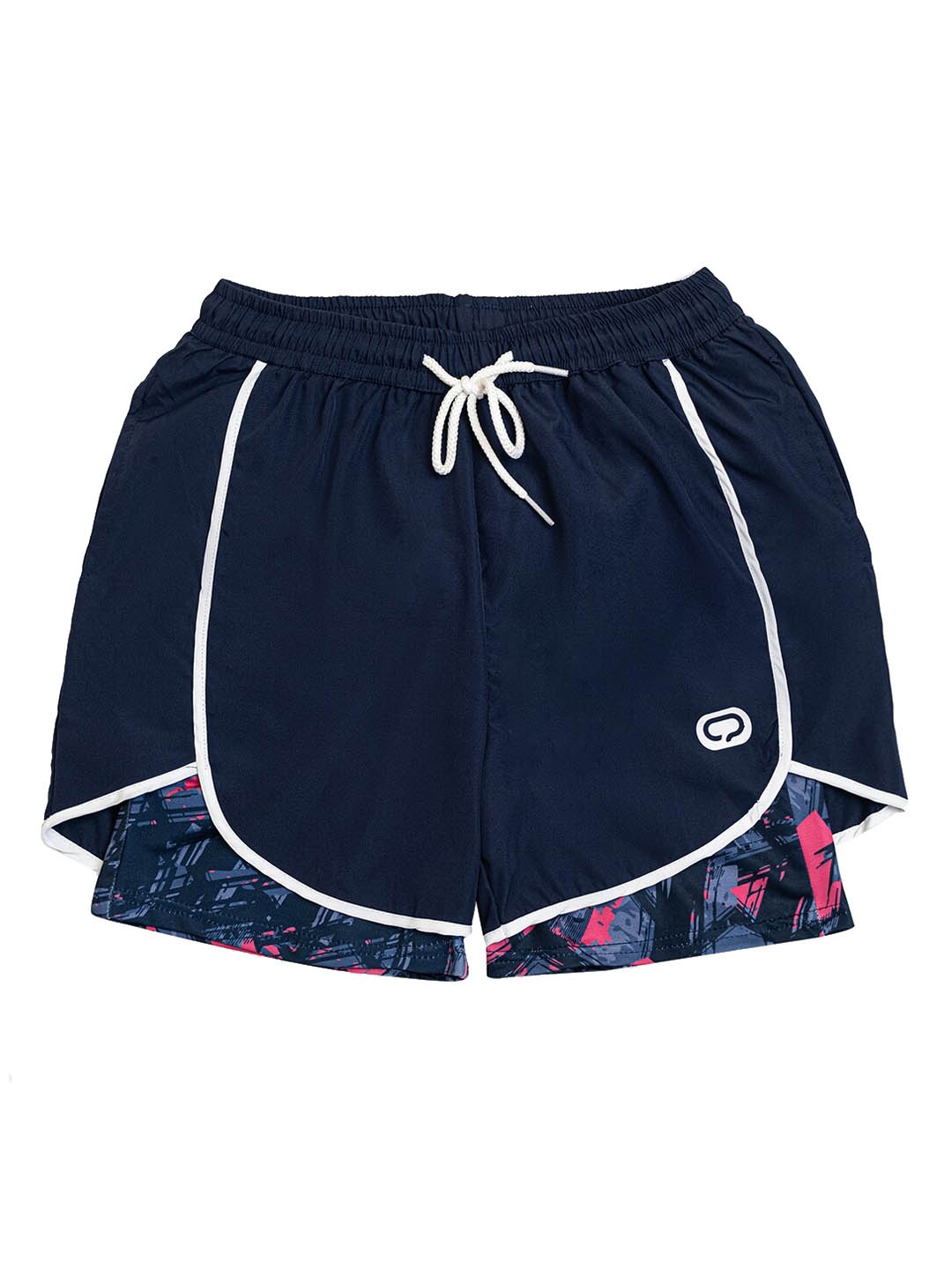 

QIDDO Girls Mid Rise Sports Shorts, Navy blue