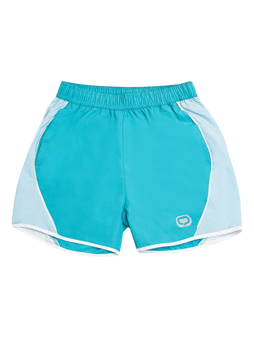 

QIDDO Girls Mid-Rise Knee Length Sports Shorts, Turquoise blue