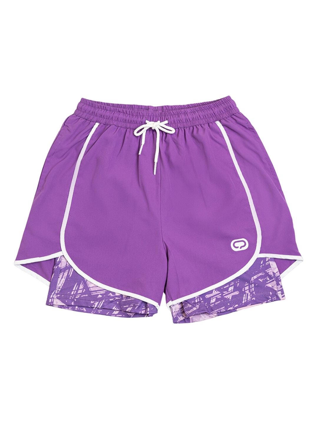 

QIDDO Girls Mid-Rise Regular Fit Sports Shorts, Purple