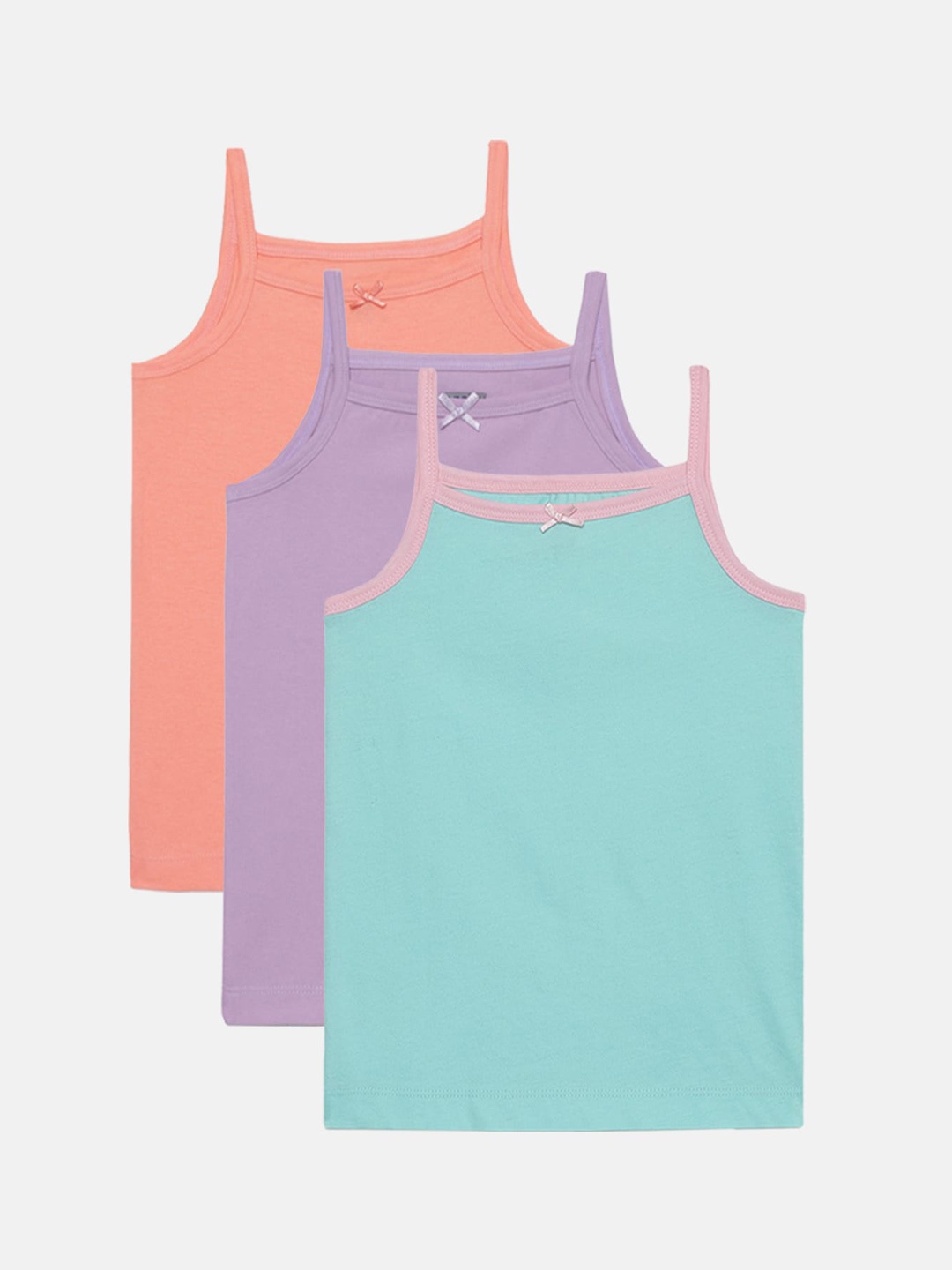 

mackly Girls Pack Of 3 Printed Cotton Camisoles, Blue
