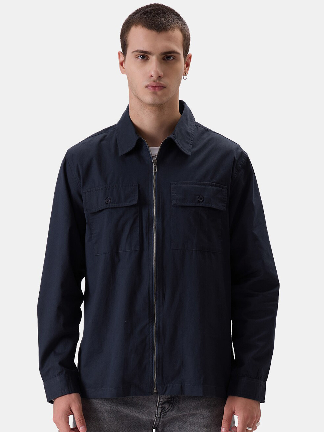 

The Souled Store Navy Blue Pure Cotton Denim Jacket