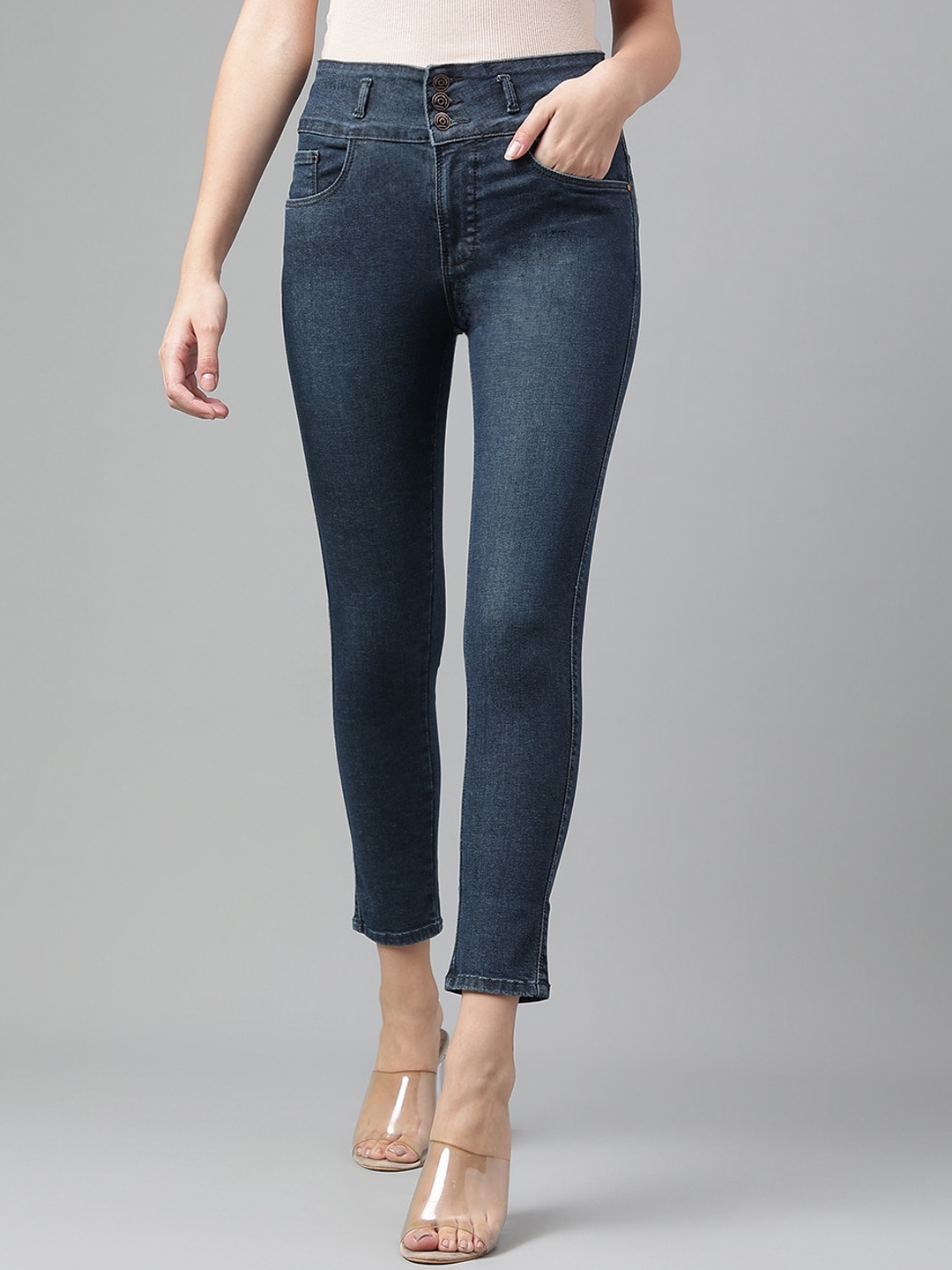 

Code 61 Women Skinny Fit High-Rise Stretchable Jeans, Navy blue
