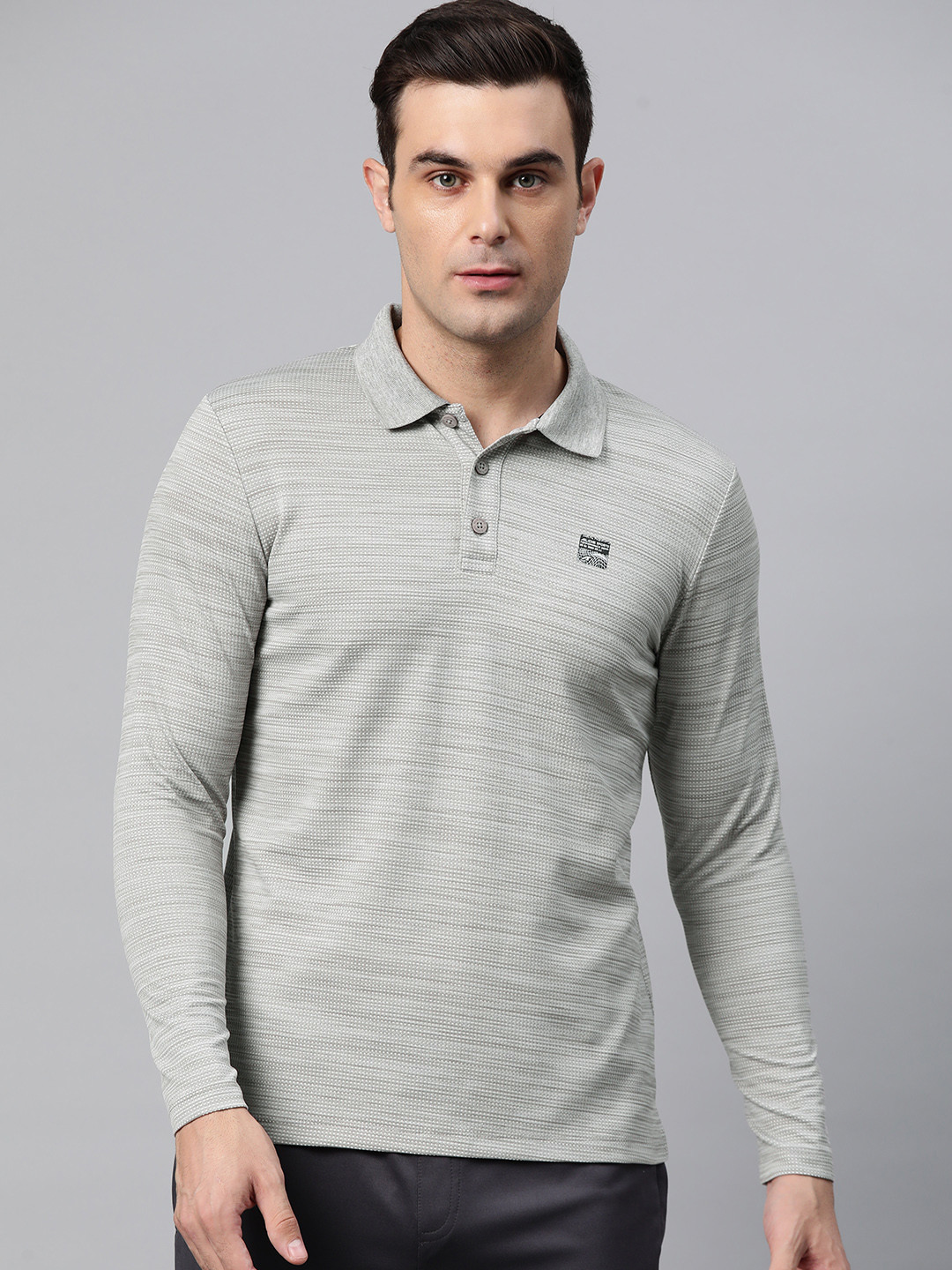 

Alcis Men Polo Collar Anti Static Slim Fit T-shirt, Grey