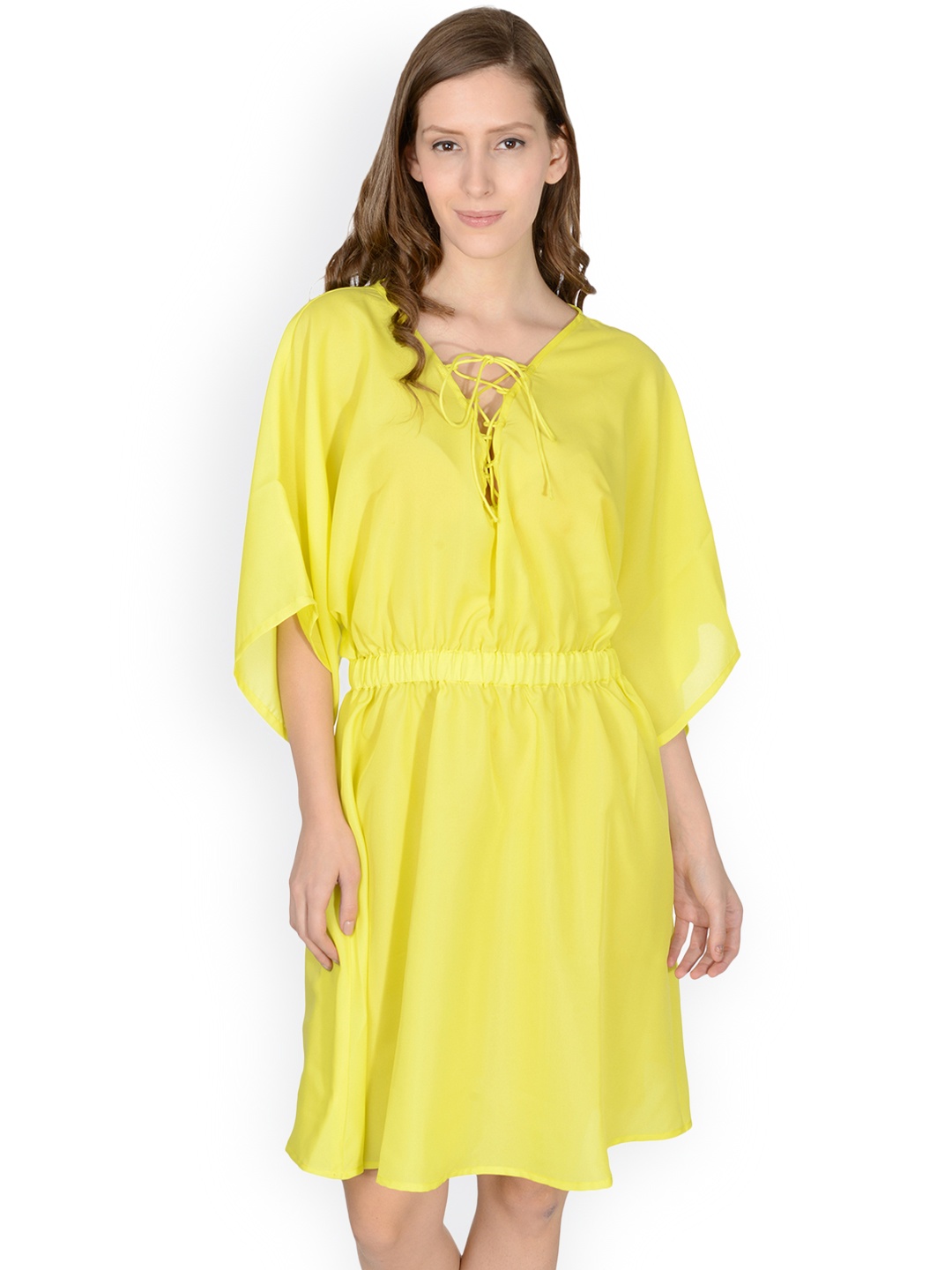 

Da Intimo Yellow Kaftan Cover-Up Dress DIS-128