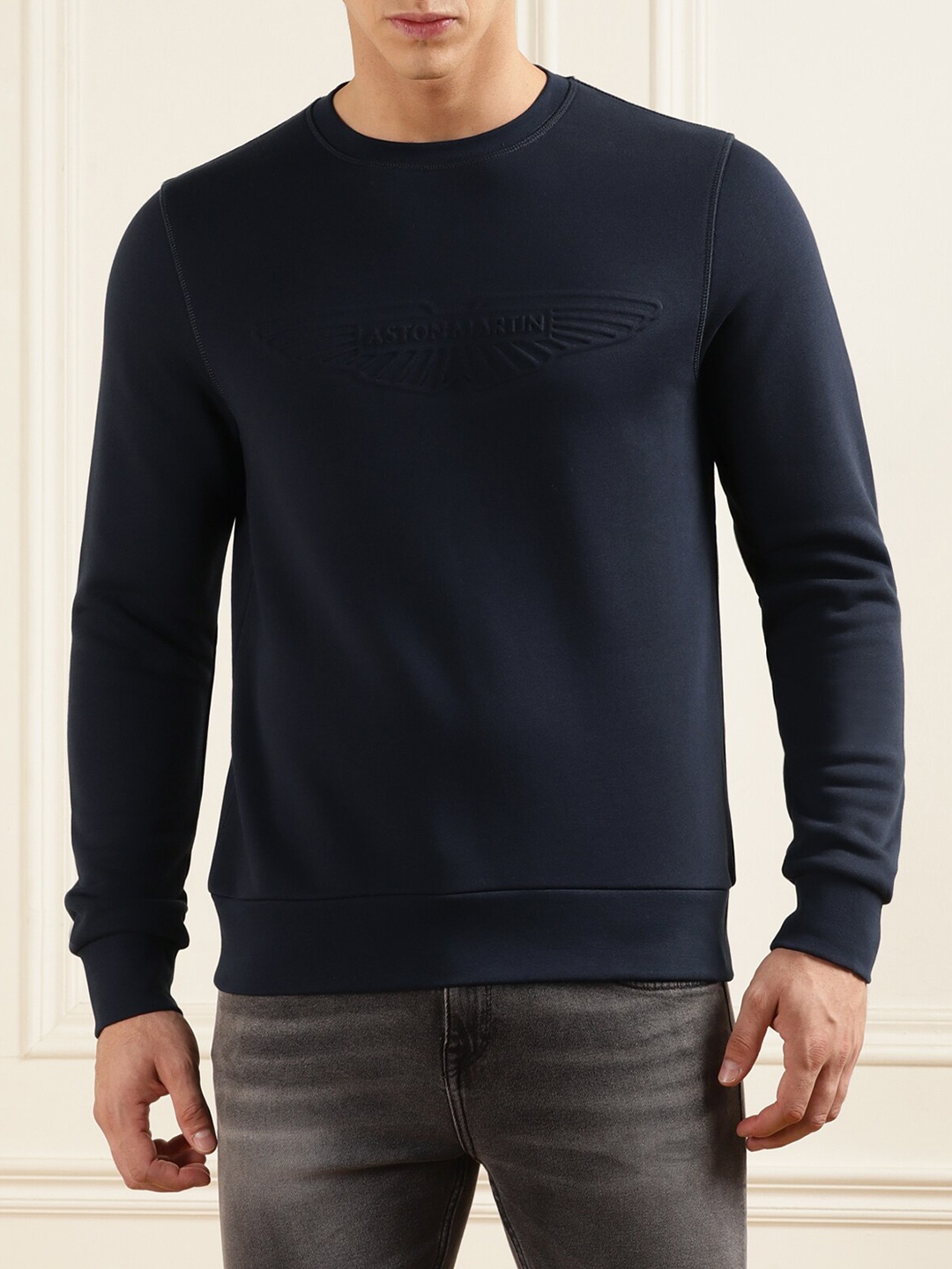 

HACKETT LONDON Embossed Logo Cotton Sweatshirt, Navy blue