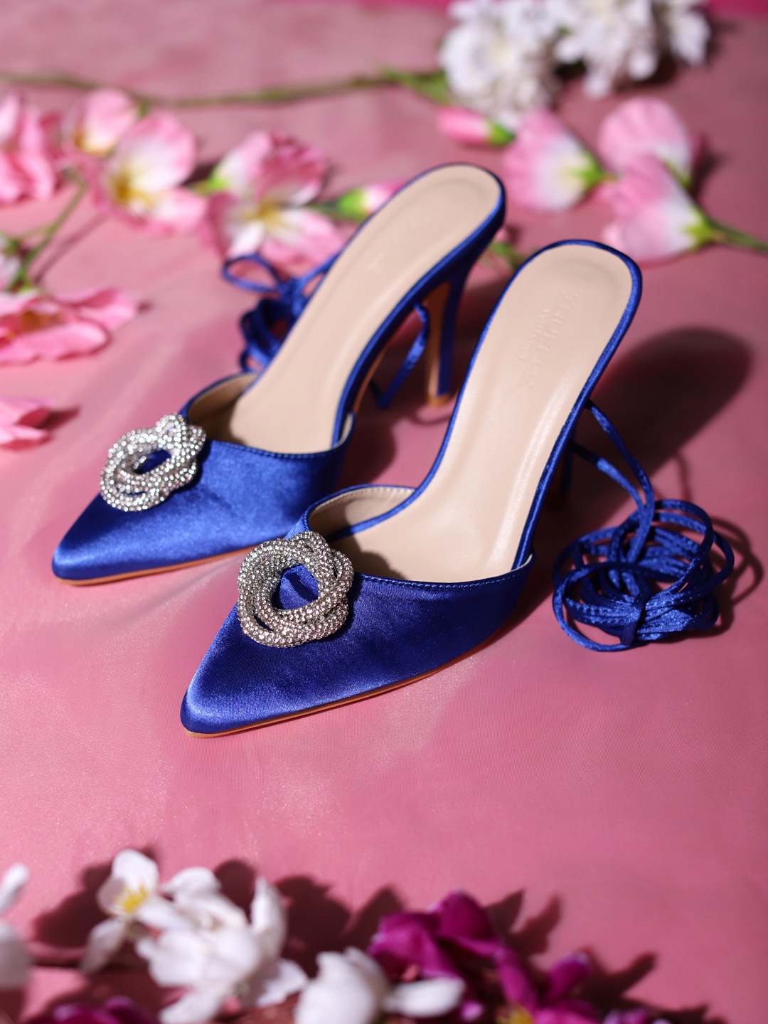 

Truffle Collection Embellished Block Gladiators Heels, Blue
