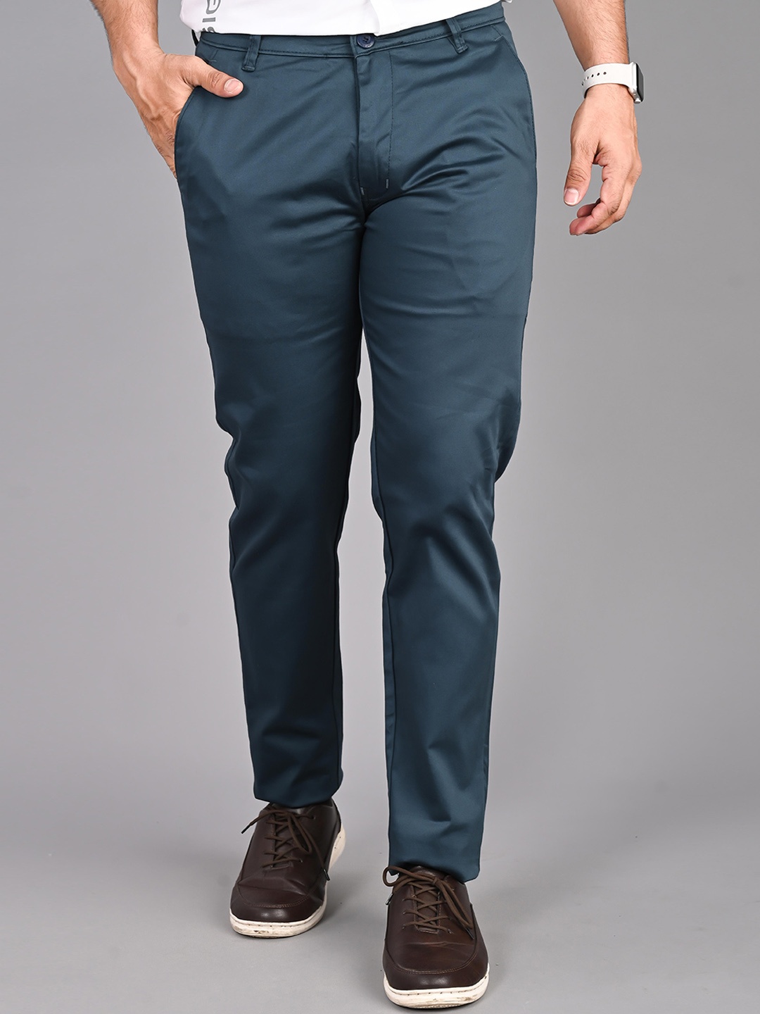 

FUBAR Men Slim Fit Easy Wash Chinos Trousers, Blue
