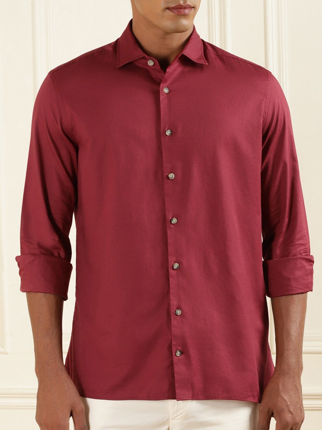 

HACKETT LONDON Opaque Cotton Casual Shirt, Red