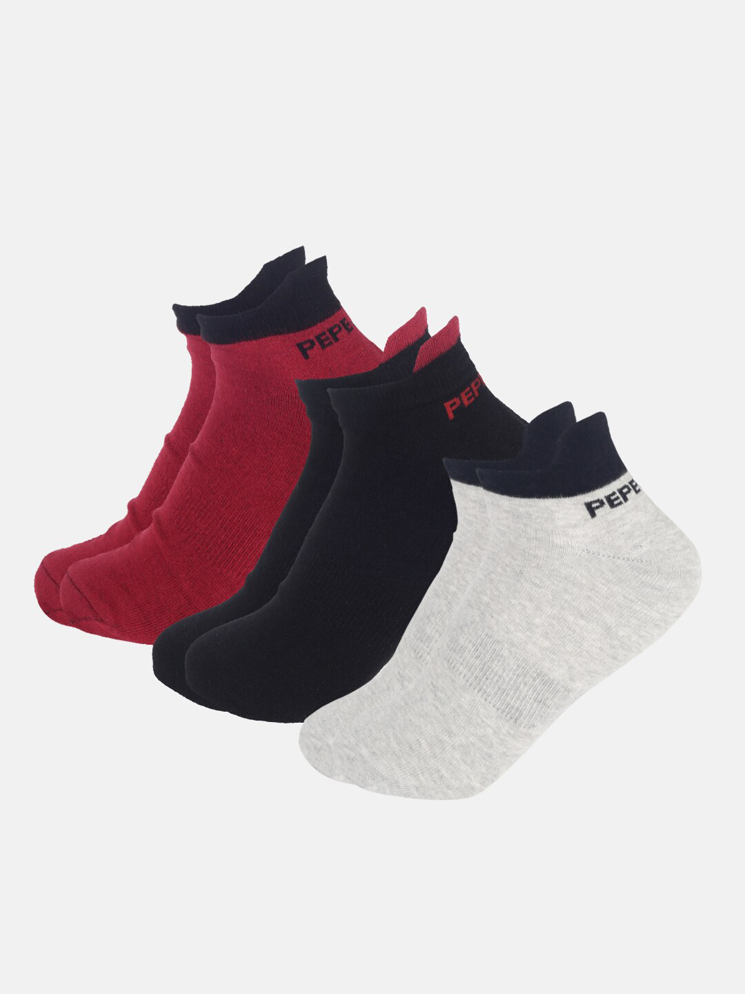 

Pepe Jeans Men Pack Of 3 Striped Ankle Length Socks, Maroon