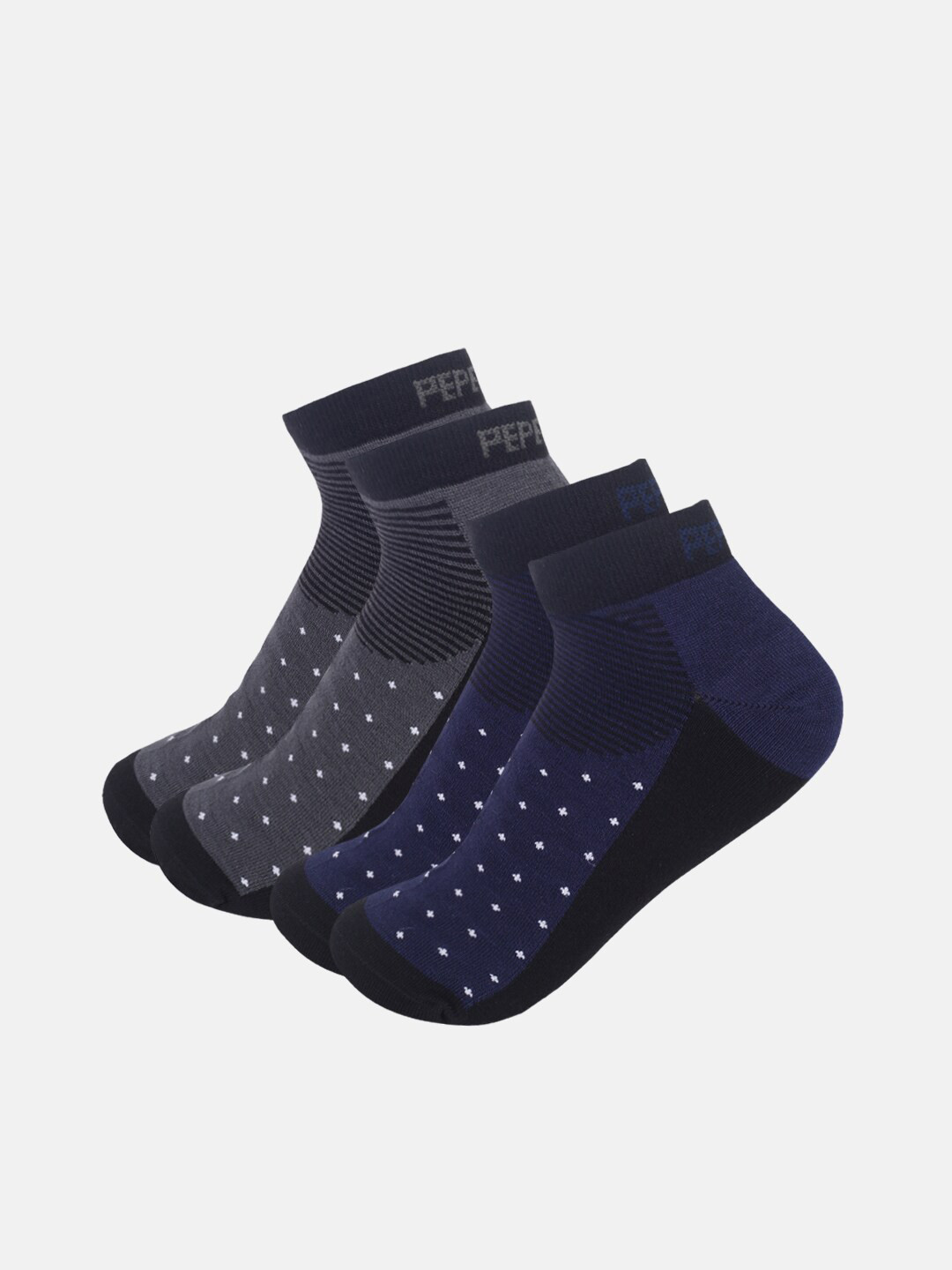 

Pepe Jeans Men Pack of 2 Patterned Ankle-Length Socks, Grey