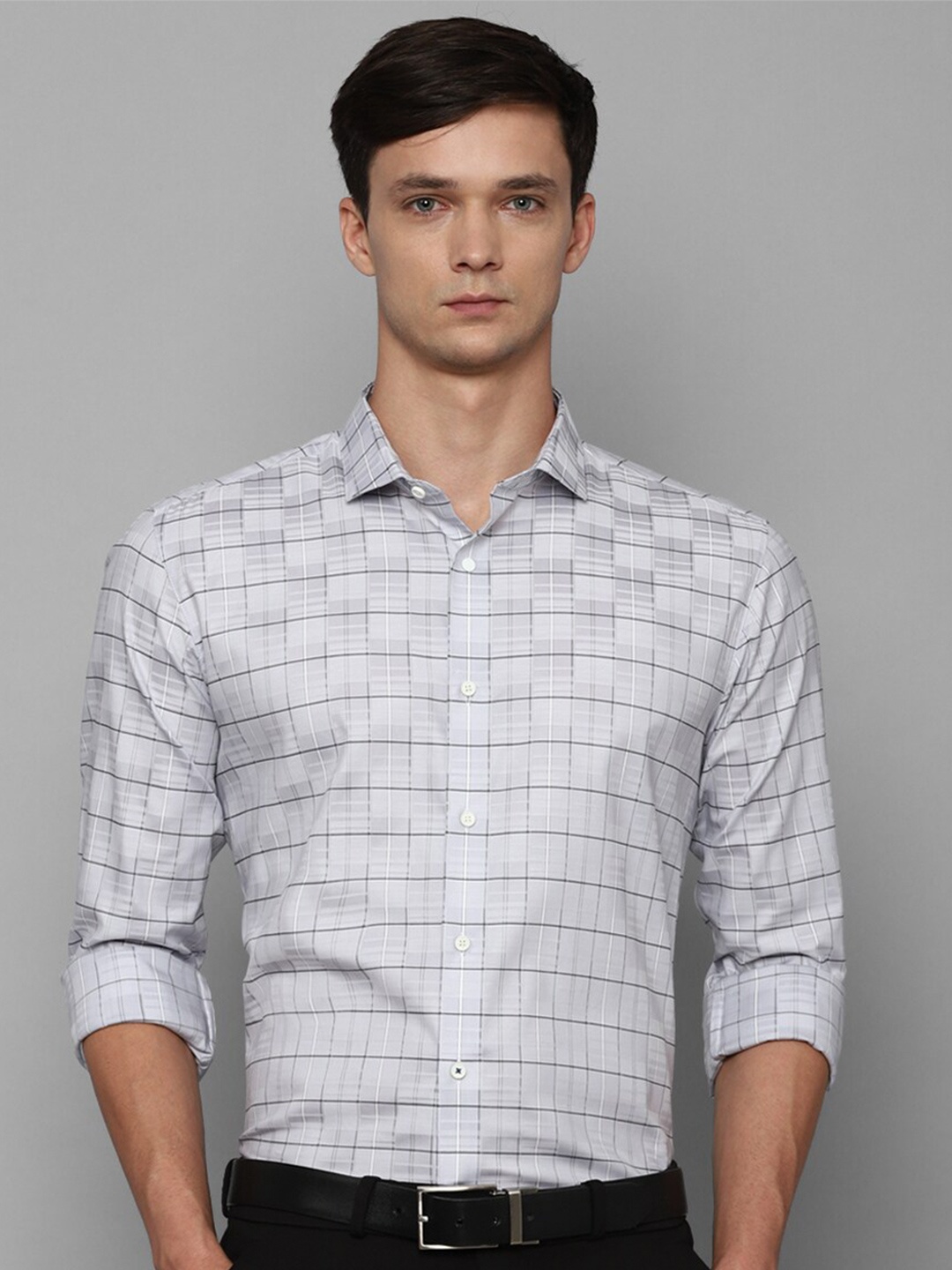 

Louis Philippe Sport Slim Fit Opaque Checked Formal Shirt, Grey