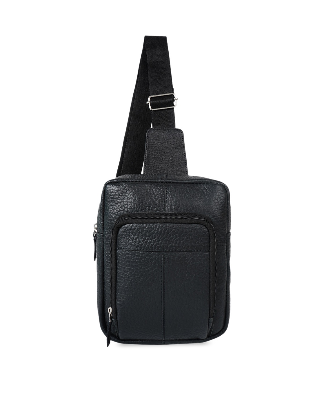 

CIMONI Unisex Solid Leather Crossbody Bag, Black