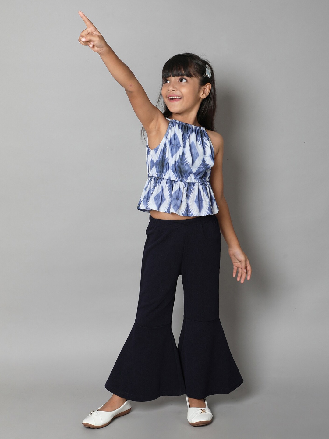 

taffykids Girls Tie & Dyed Sleeveless Top With Trousers, Blue