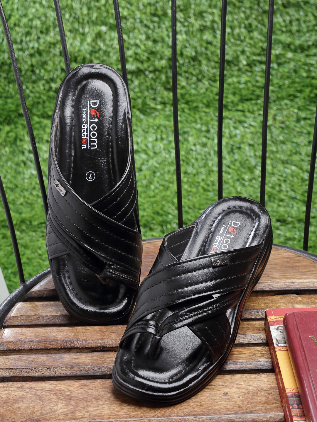 

Action Men Slip-On Comfort Sandals, Black