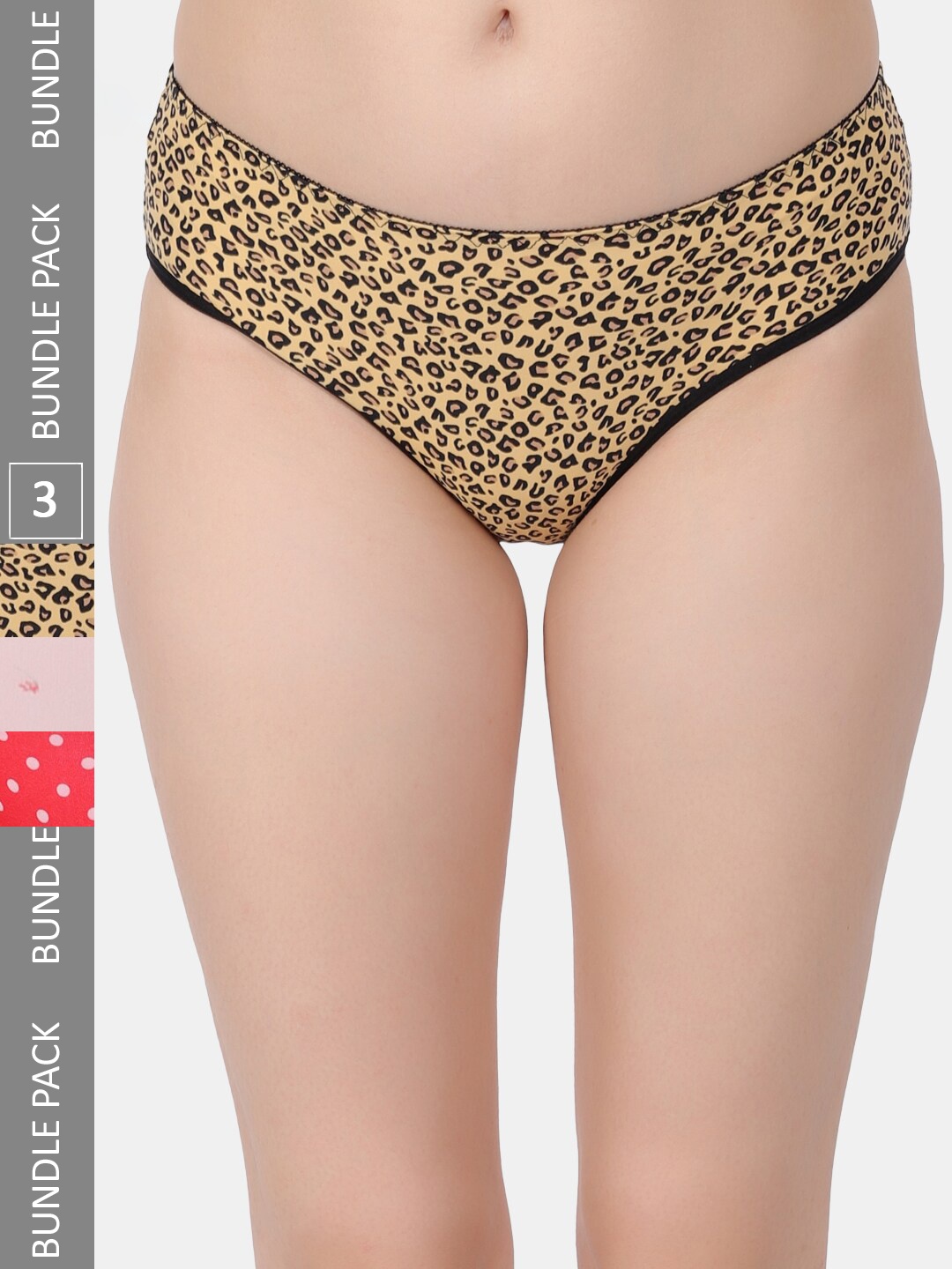 

Amour Secret Pack Of 3 Printed Leak Proof Hipster Briefs P2013_Ylw_Red_Lpnk, Yellow