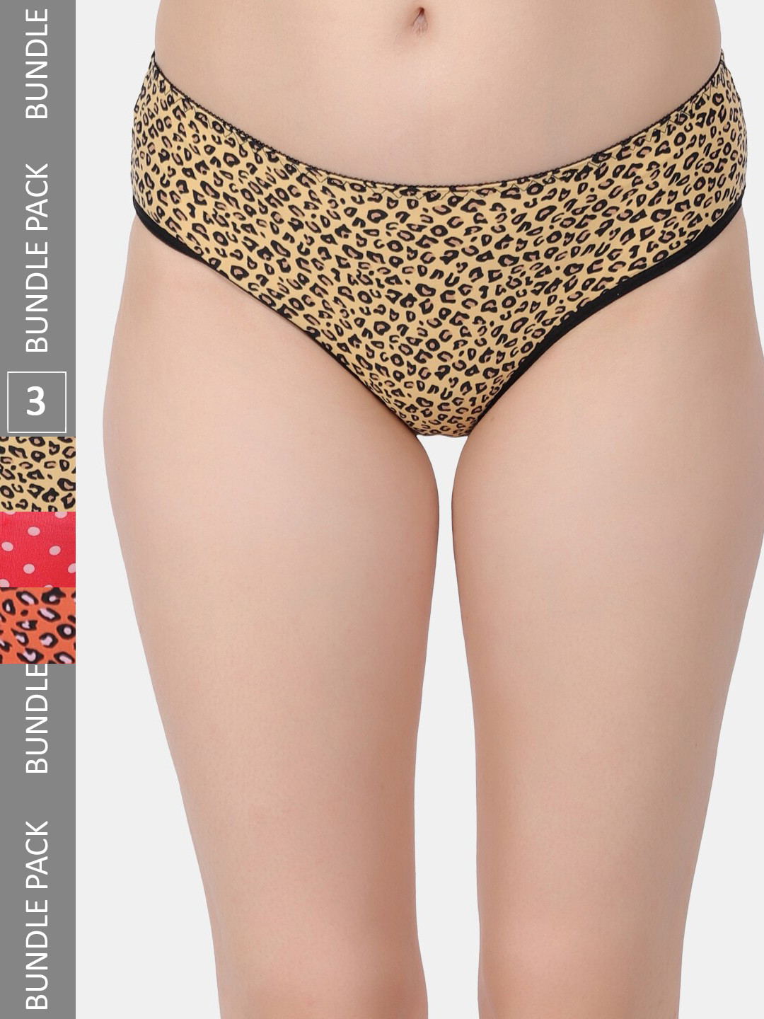 

Amour Secret Pack Of 3 Printed Leak Proof Hipster Briefs, Yellow