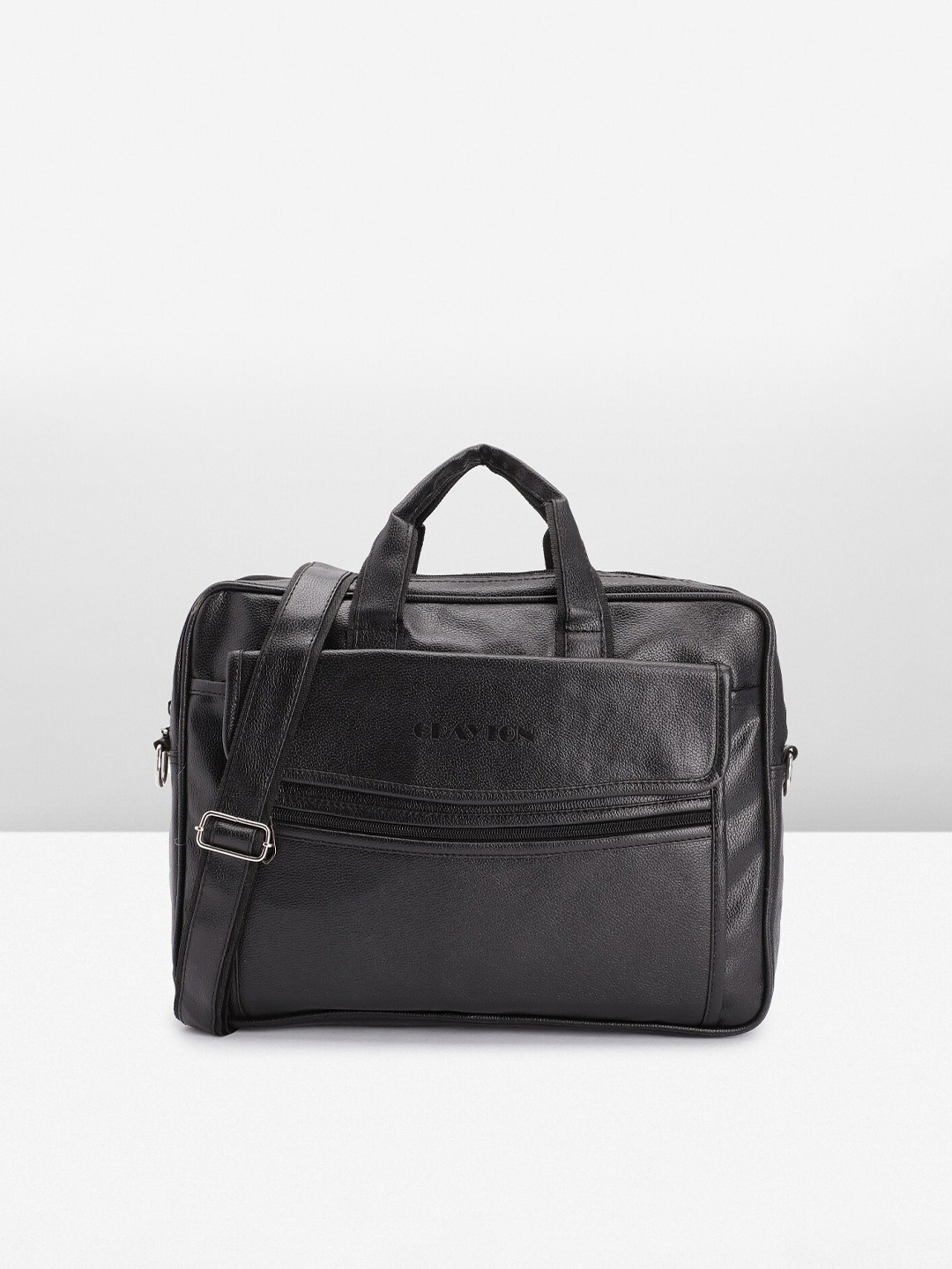 

CRAYTON Unisex Leather Laptop Bag, Black