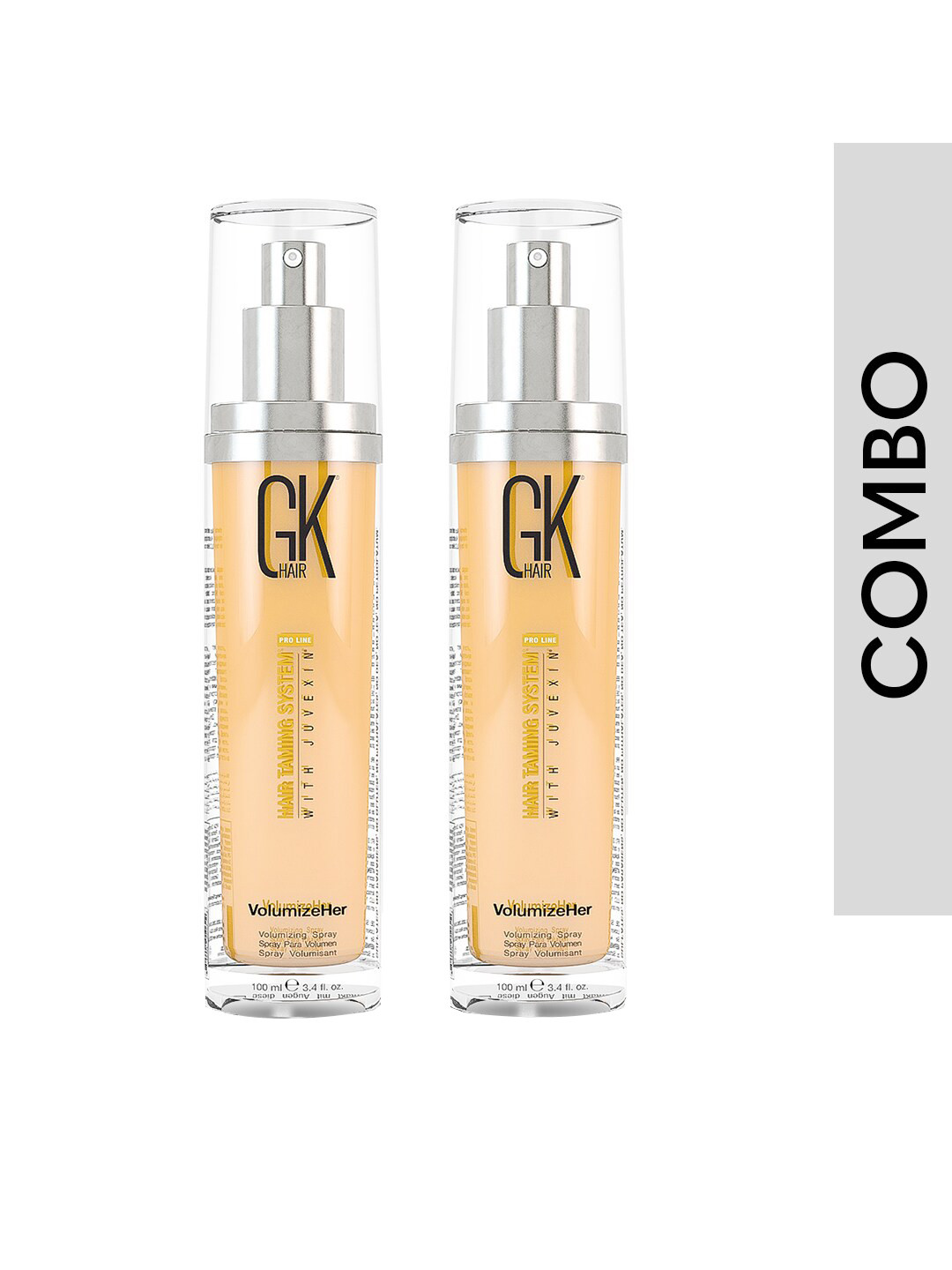 

GK HAIR Set of 2 Pro-Line Hair Taming System VolumizeHer Hair Spray - 100 ml each, Beige
