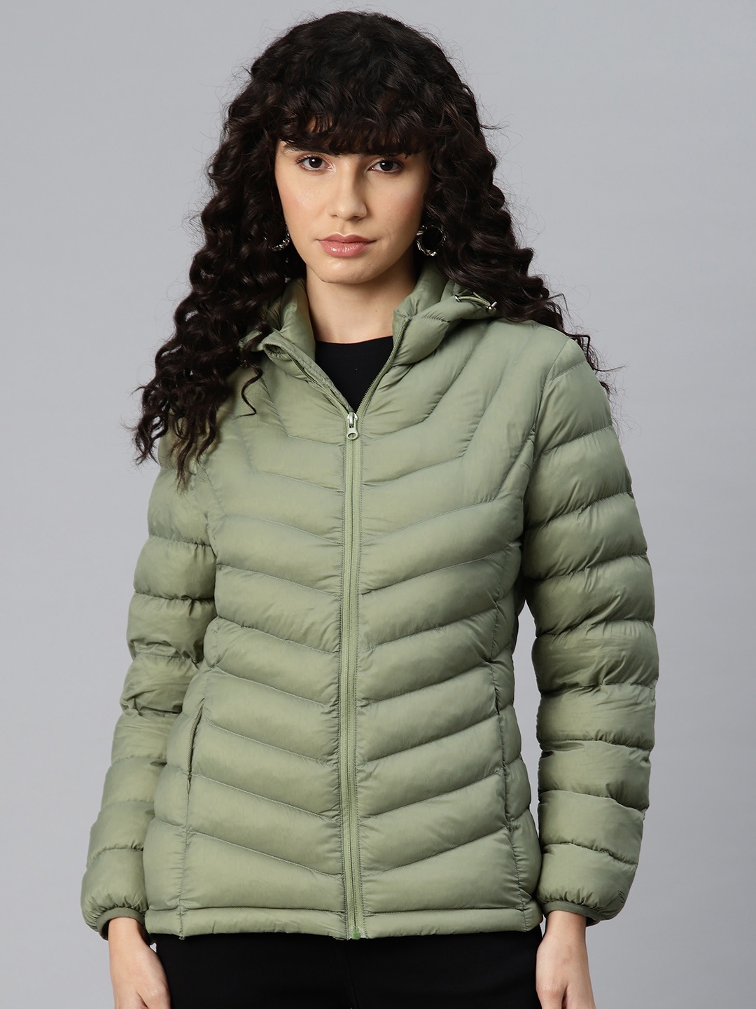 

Foreign Culture By Fort Collins Hooded Puffer Jacket, Green