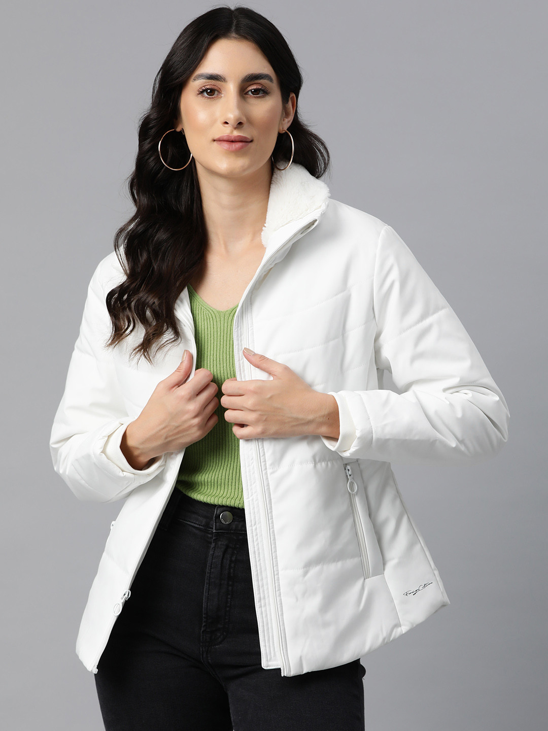 

Foreign Culture By Fort Collins Women Insulator Padded Jacket, White