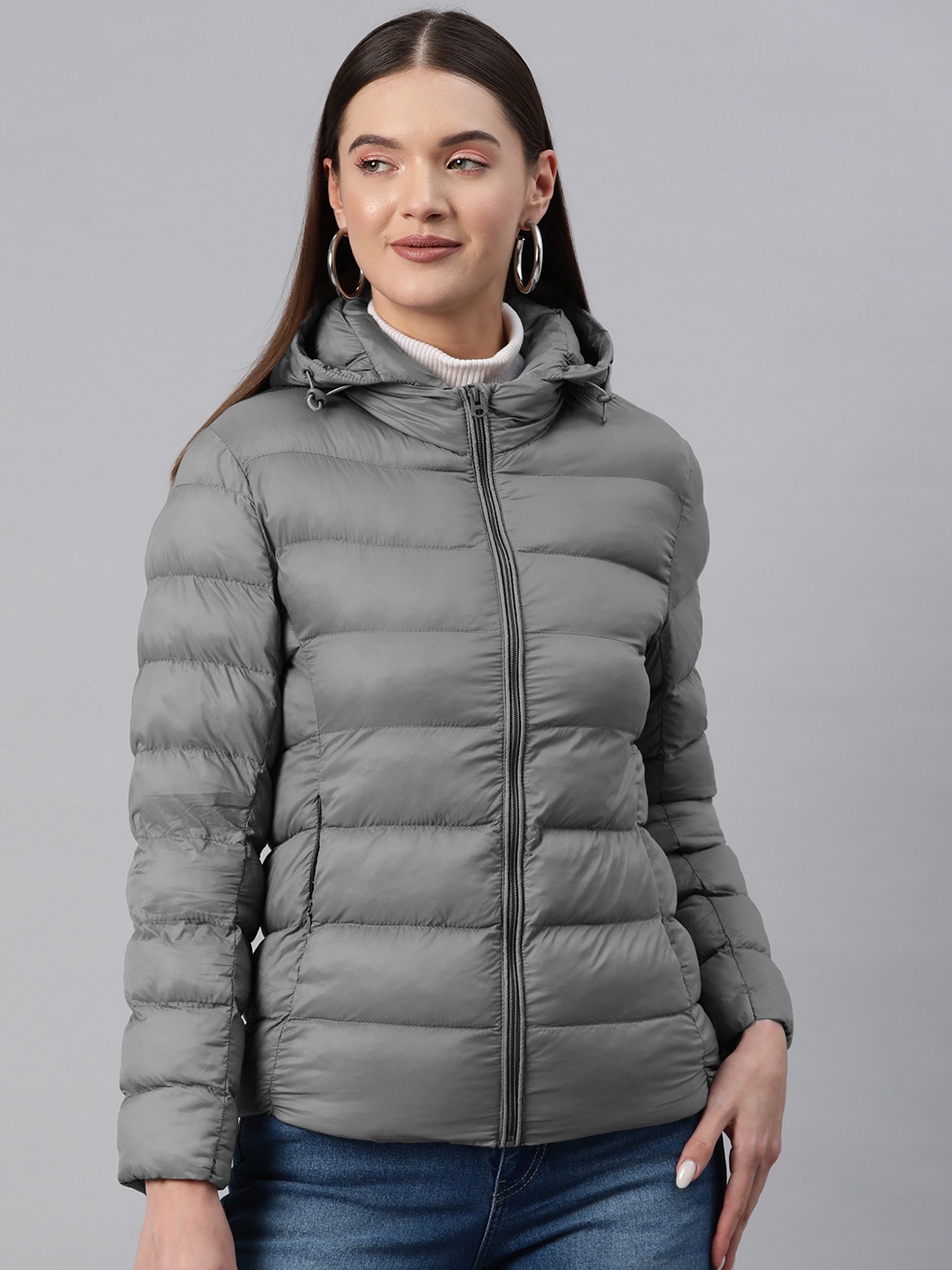 

Foreign Culture By Fort Collins Hooded Padded Jacket, Grey