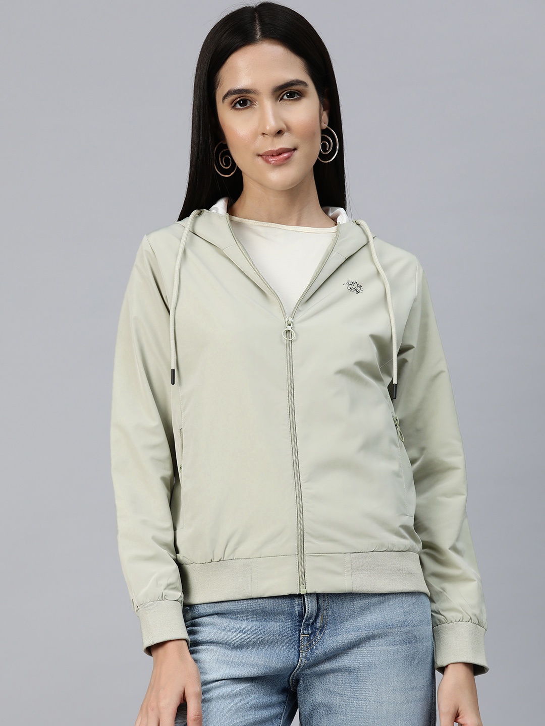 

Foreign Culture By Fort Collins Hooded Tailored Jacket, Green