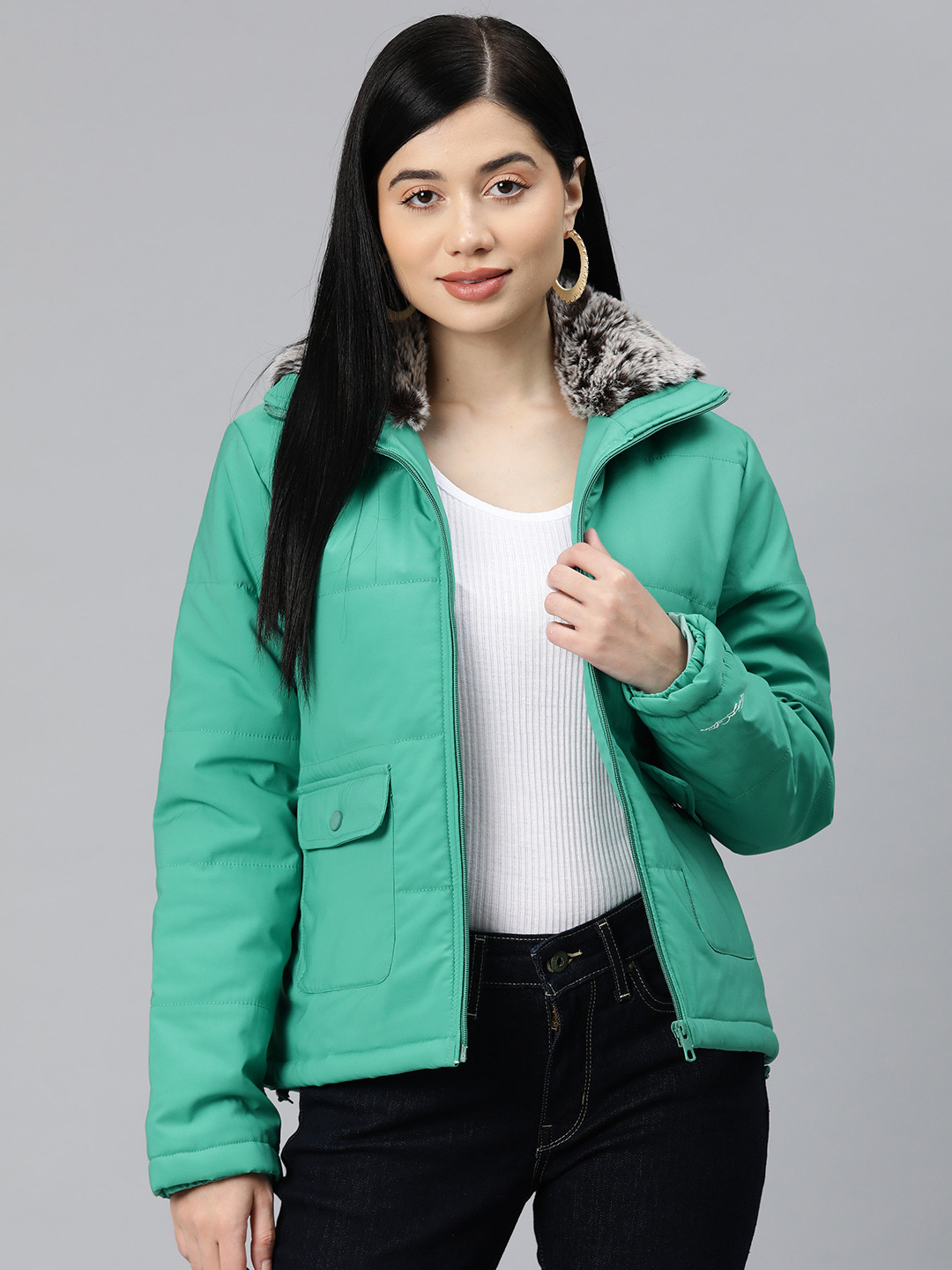 

Foreign Culture By Fort Collins Women Parka Jacket, Green