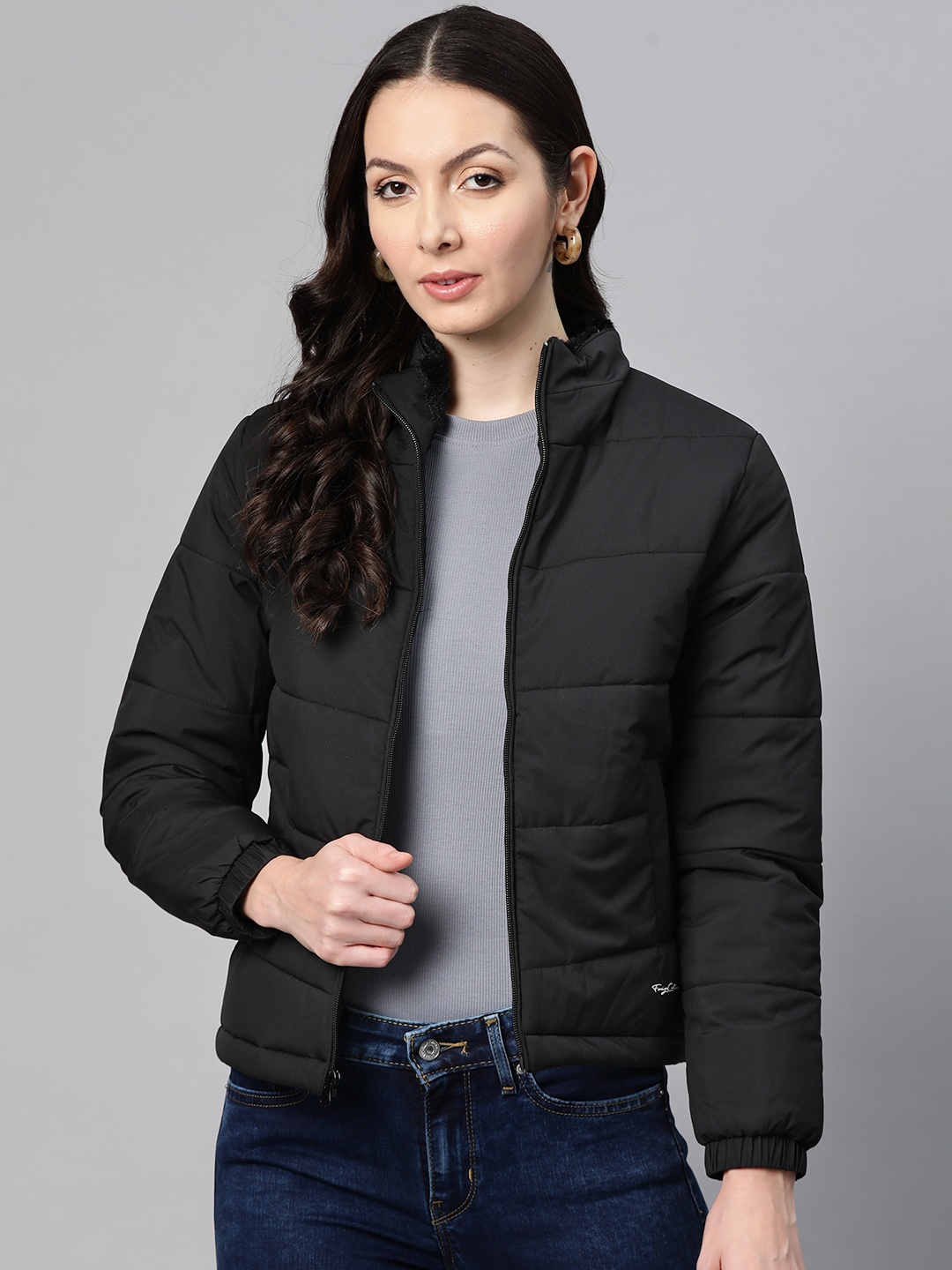 

Foreign Culture By Fort Collins Women Solid Padded Jacket, Black
