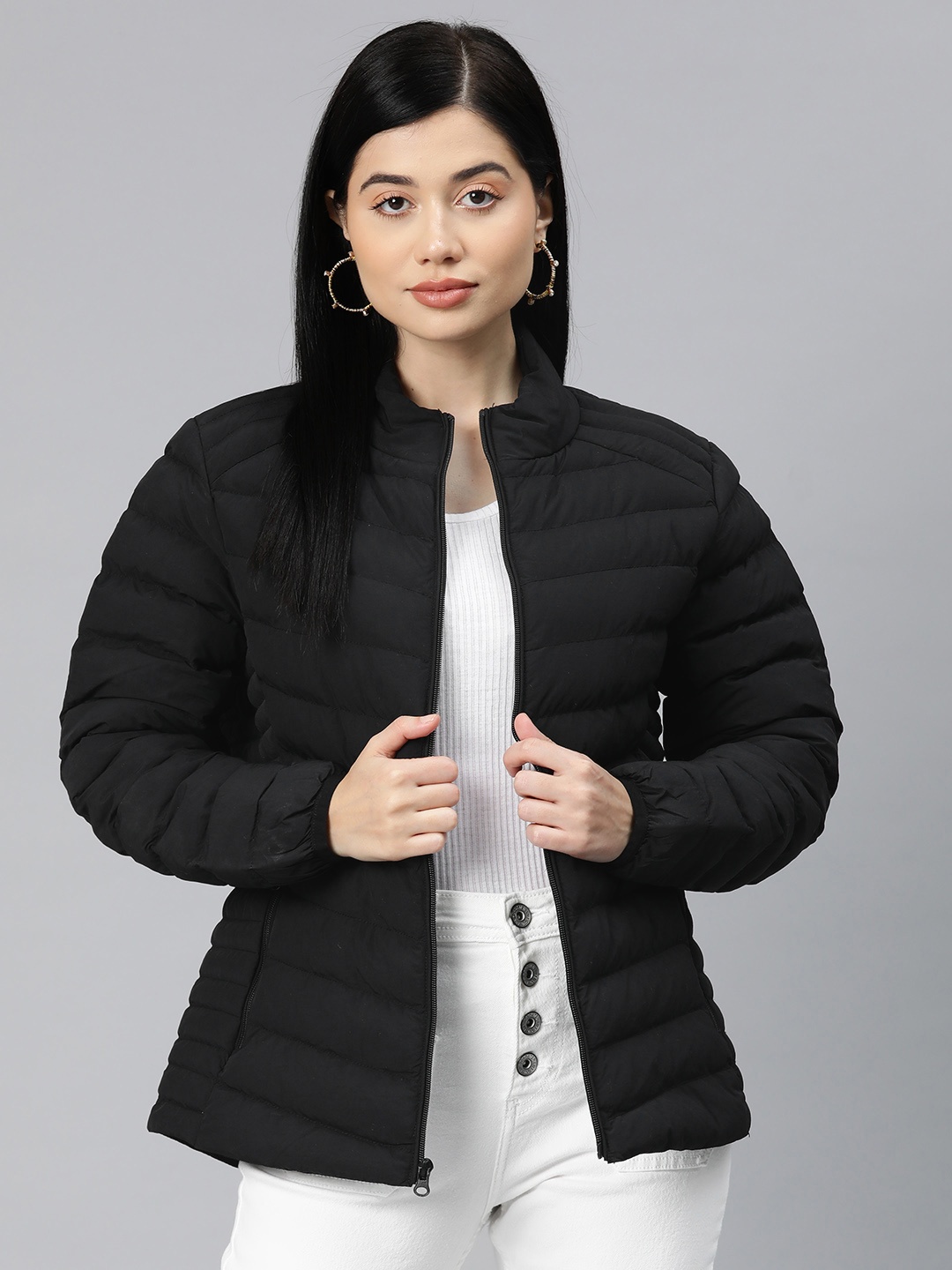 

Foreign Culture By Fort Collins Women Solid Puffer Jacket, Black