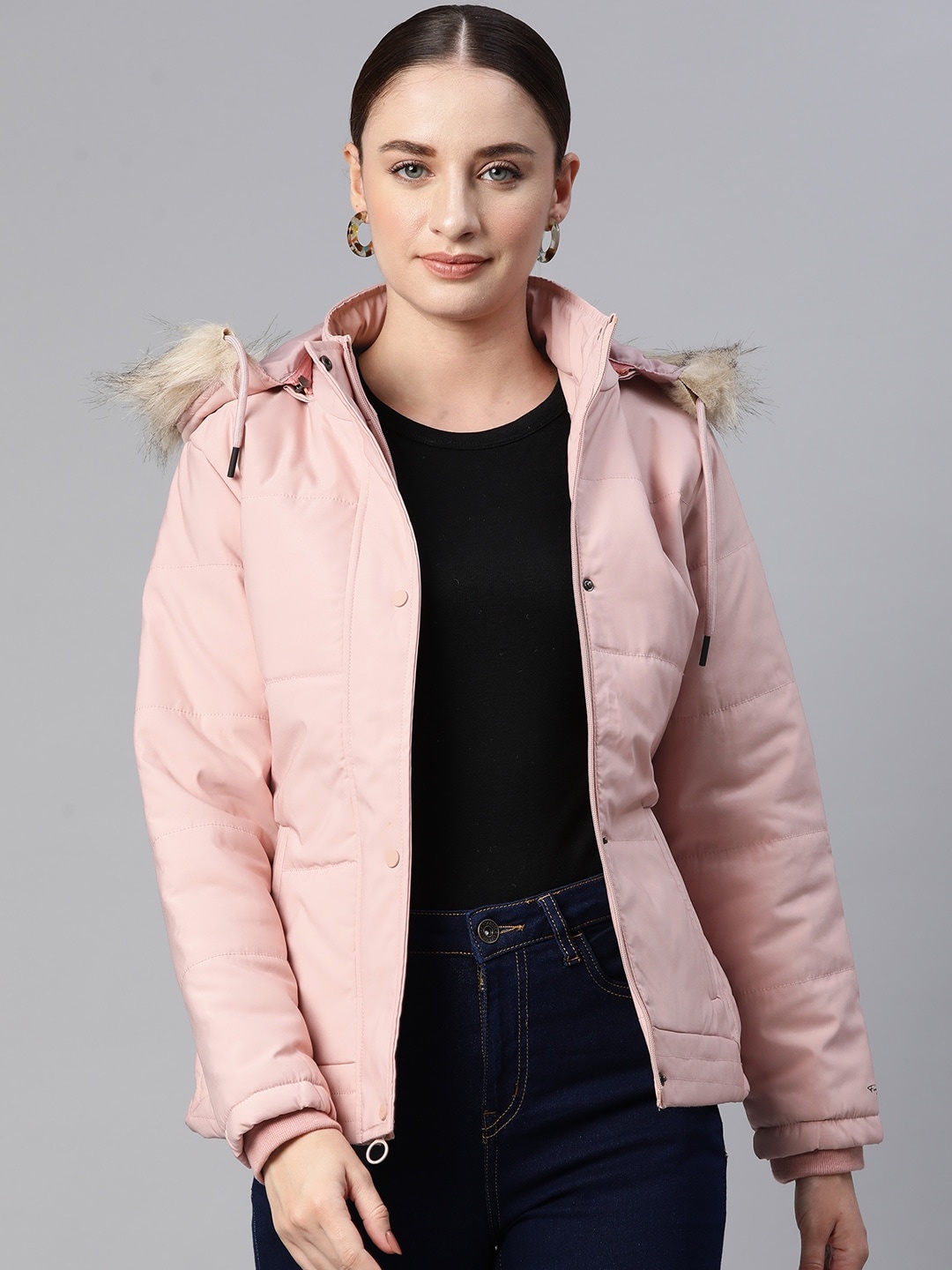 

Foreign Culture By Fort Collins Faux Fur Trim Hooded Parka Jacket, Pink
