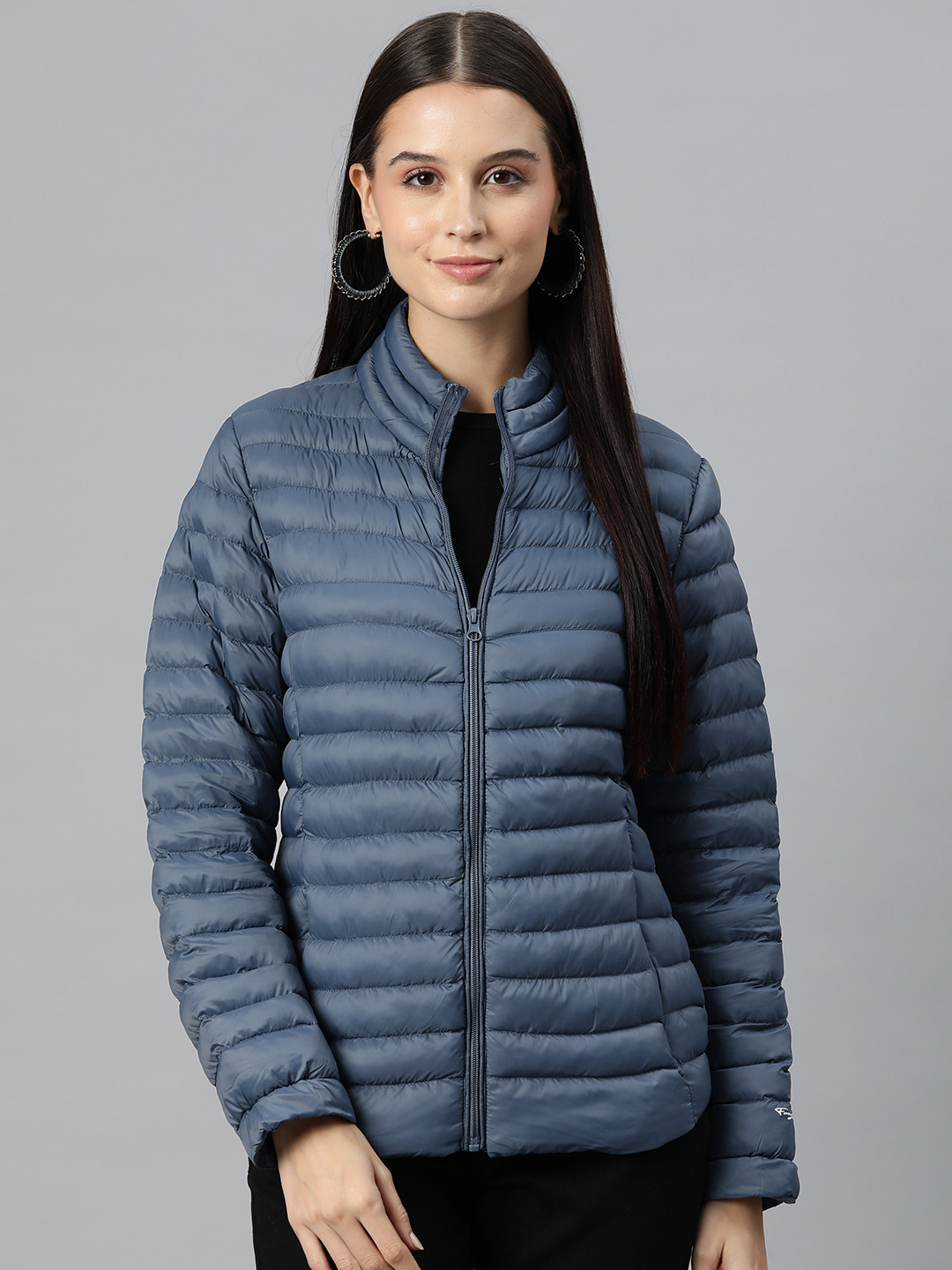 

Foreign Culture By Fort Collins Solid Padded Jacket, Blue