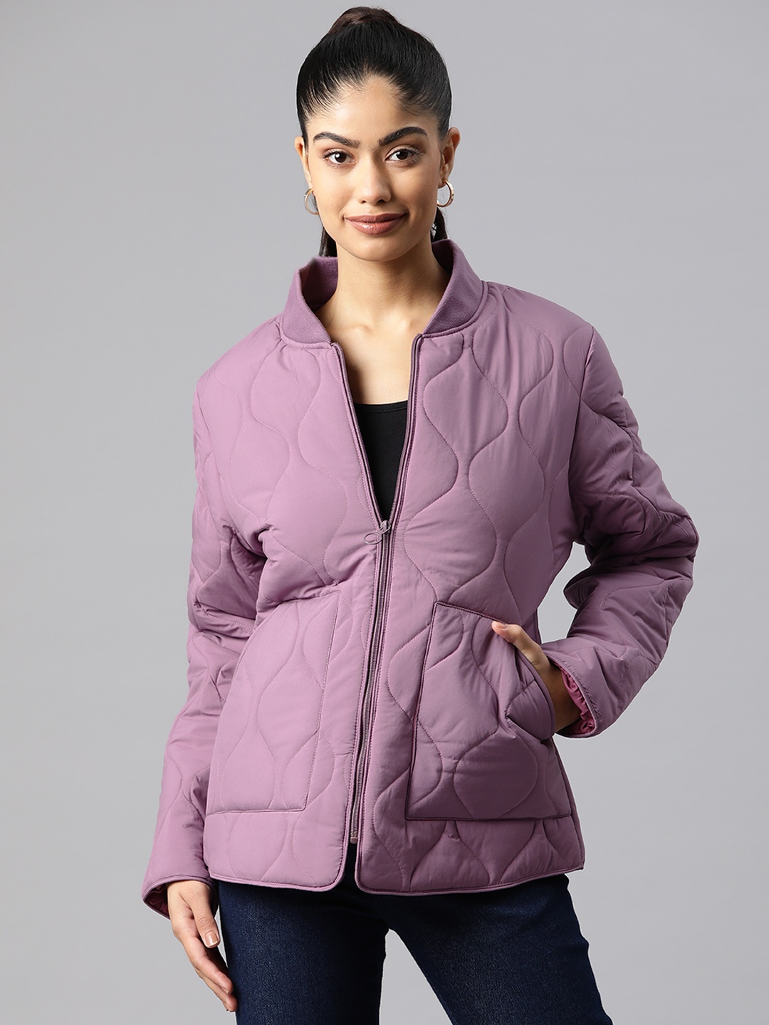 

Foreign Culture By Fort Collins Insulator Quilted Jacket, Purple