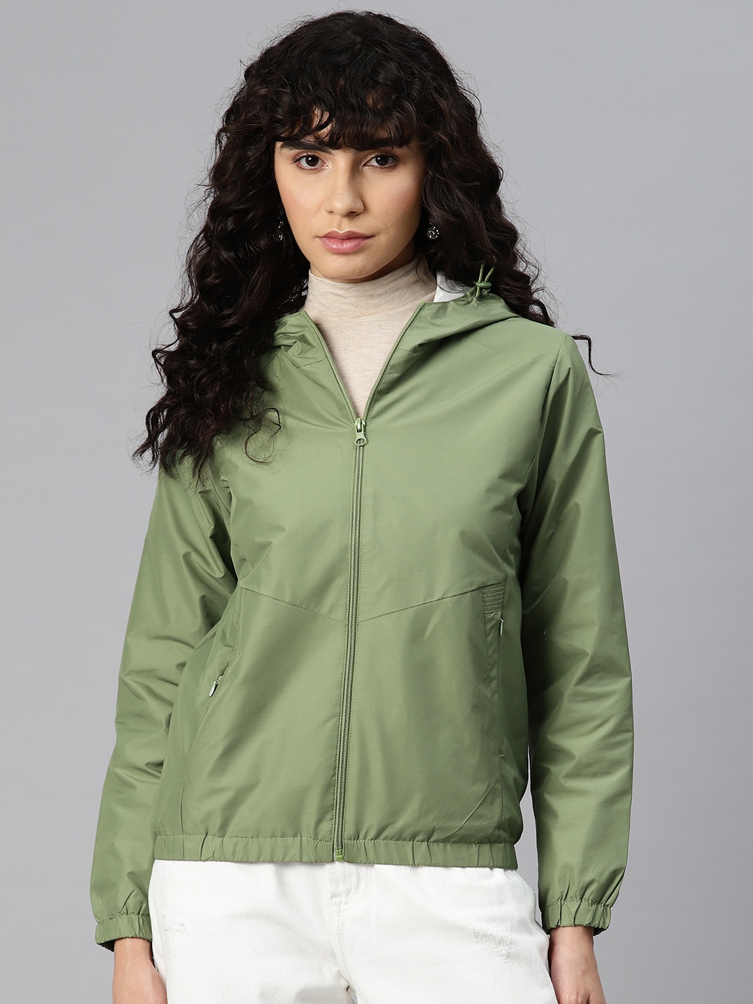 Foreign Culture By Fort Collins Windcheater Tailored Jacket, Olive