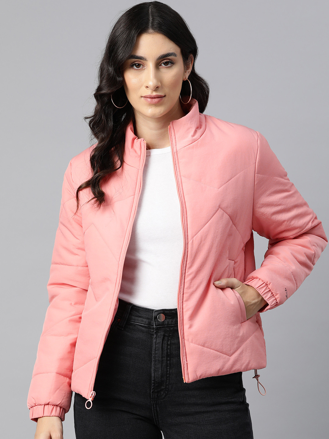 

Foreign Culture By Fort Collins Women Insulator Crop Padded Jacket, Pink