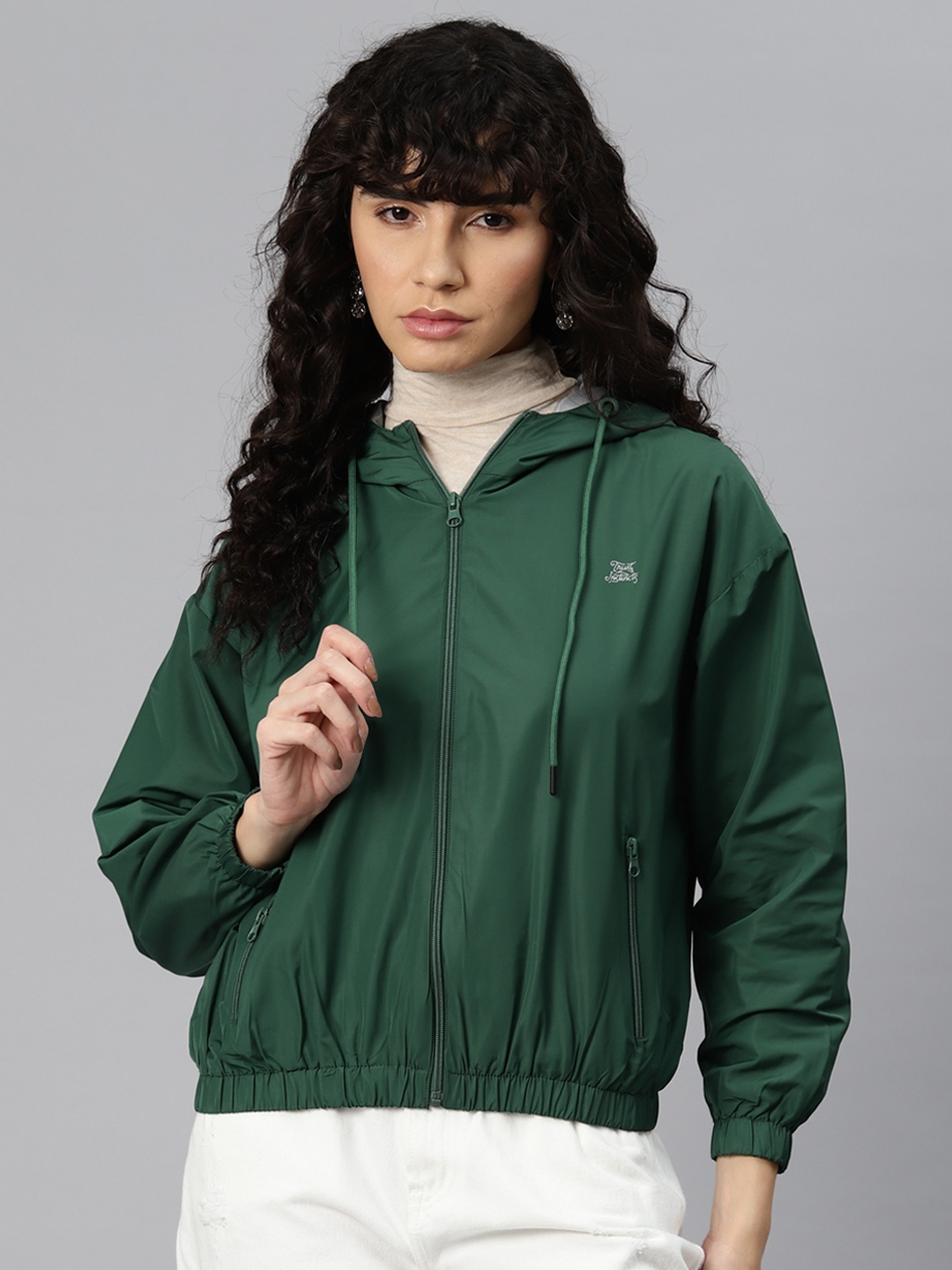 

Foreign Culture By Fort Collins Windcheater Tailored Jacket, Green