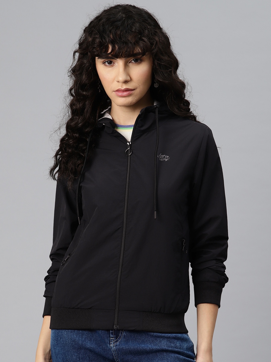 Foreign Culture By Fort Collins Windcheater Tailored Jacket, Black