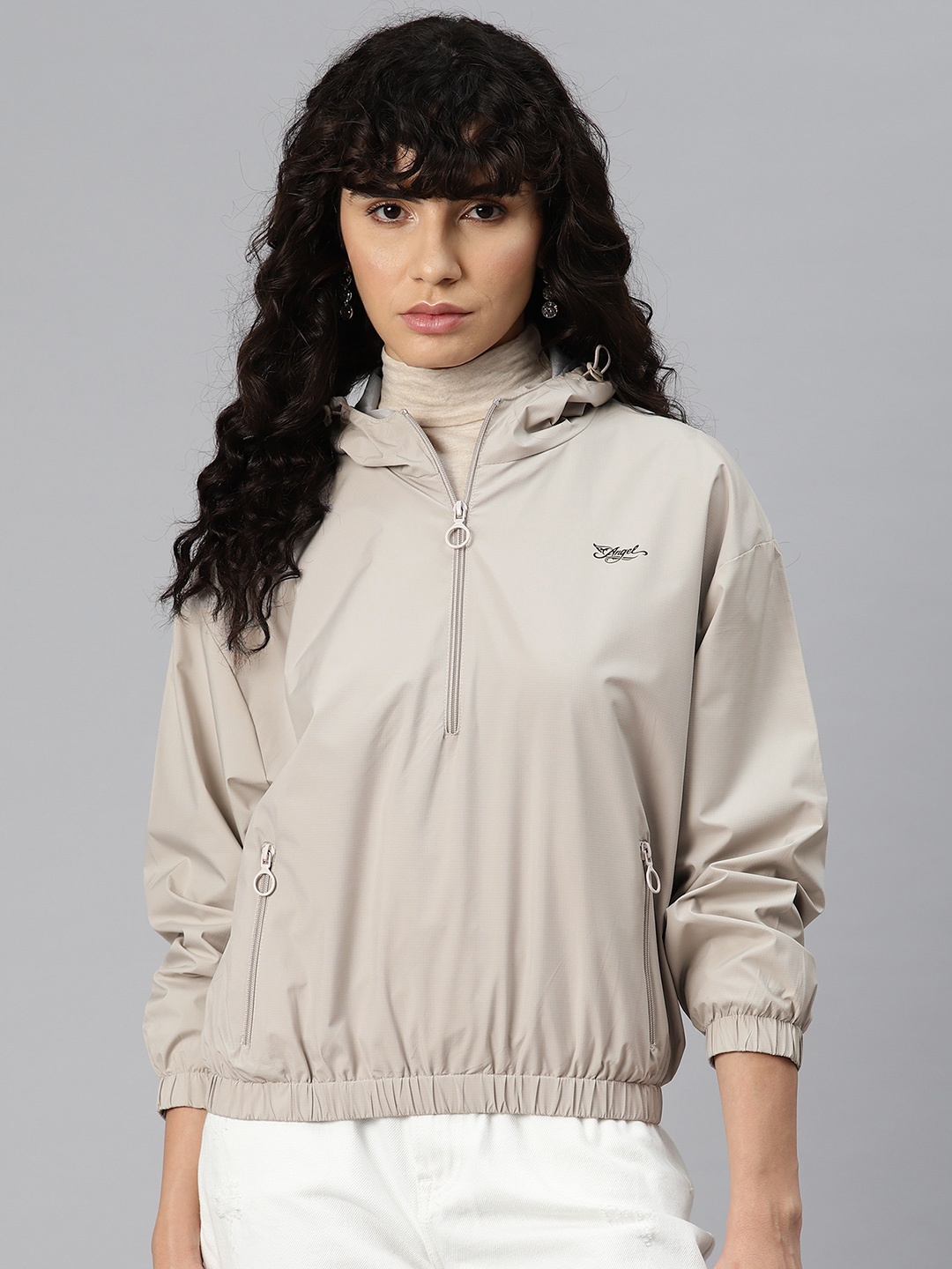 

Foreign Culture By Fort Collins Windcheater Tailored Jacket, Beige