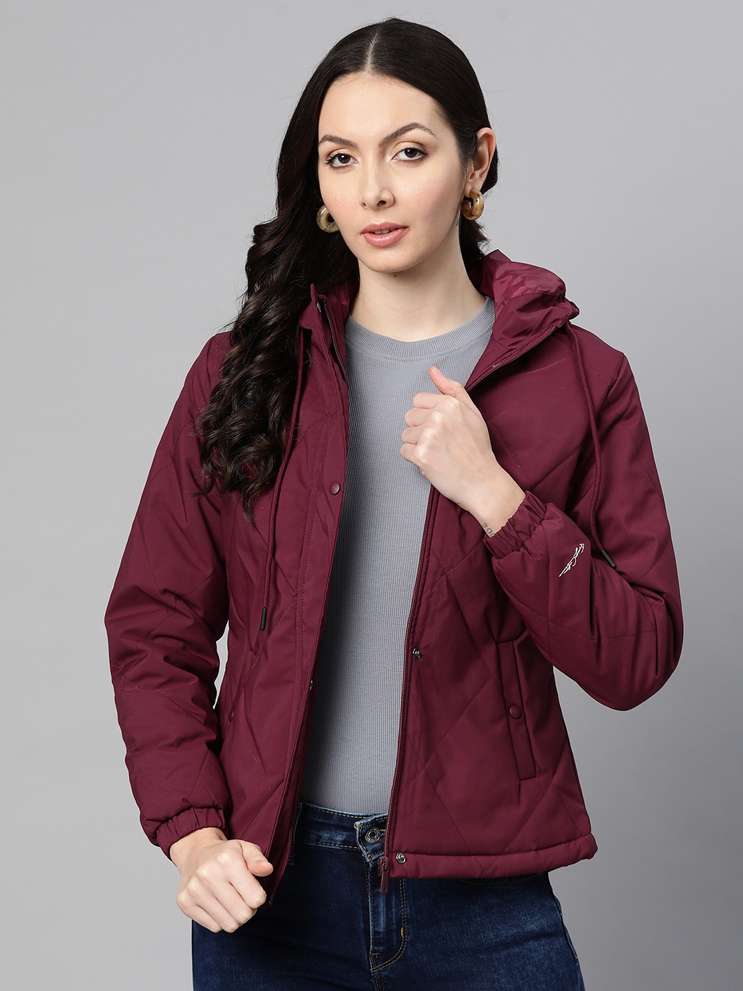 

Foreign Culture By Fort Collins Women Hooded Padded Jacket, Maroon