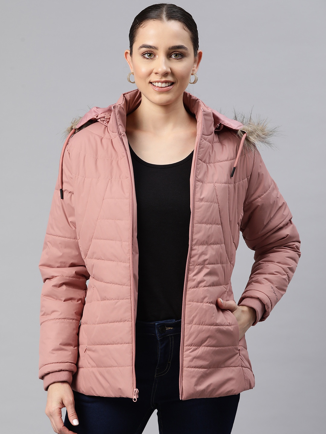 

Foreign Culture By Fort Collins Hooded Padded Jacket, Pink