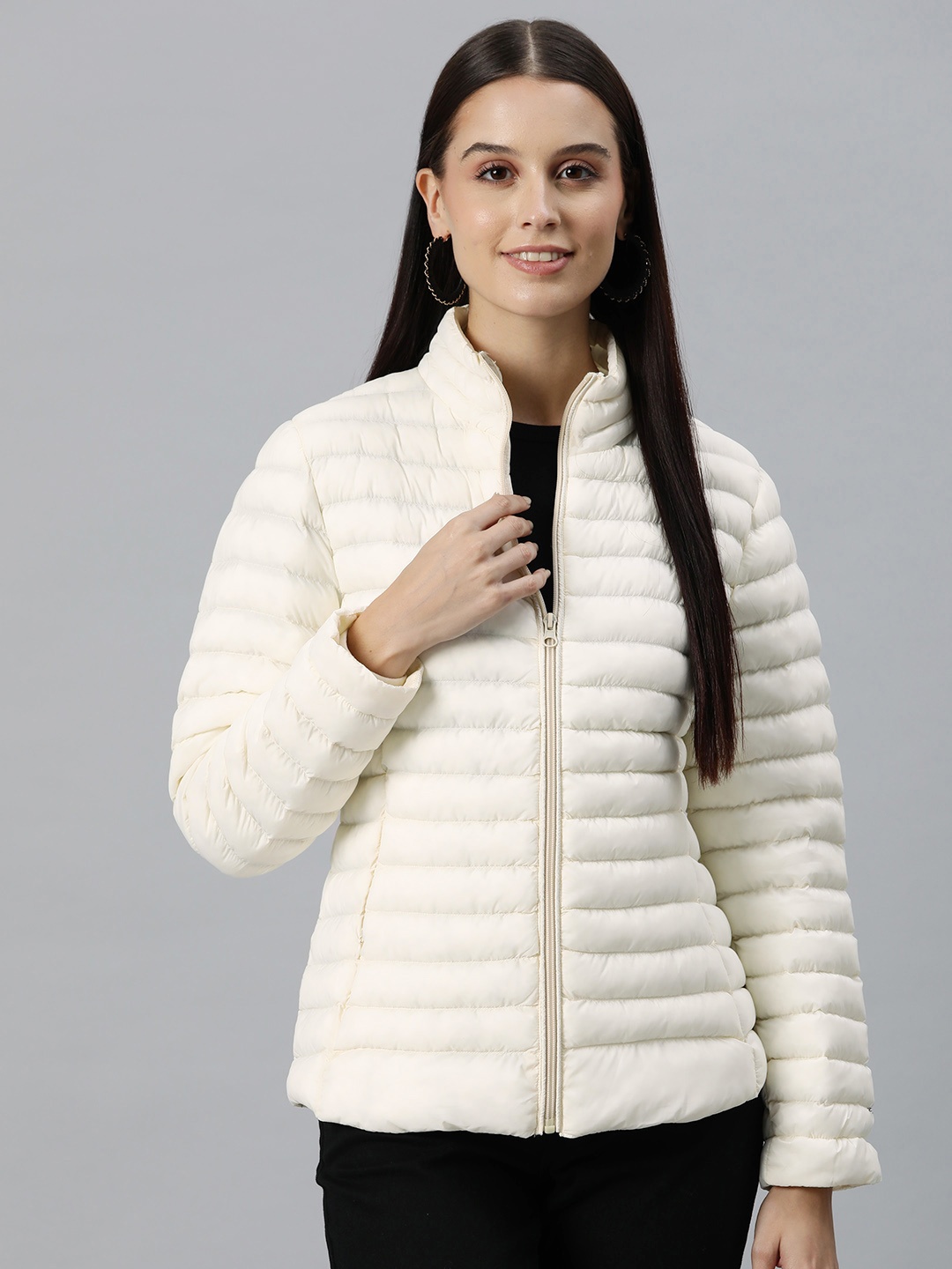 

Foreign Culture By Fort Collins Solid Puffer Jacket, Off white