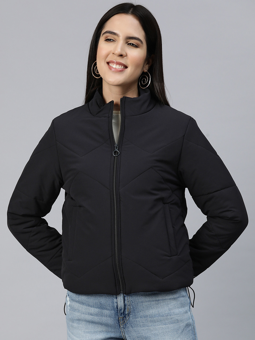 

Foreign Culture By Fort Collins Stand Collar Padded Jacket, Black